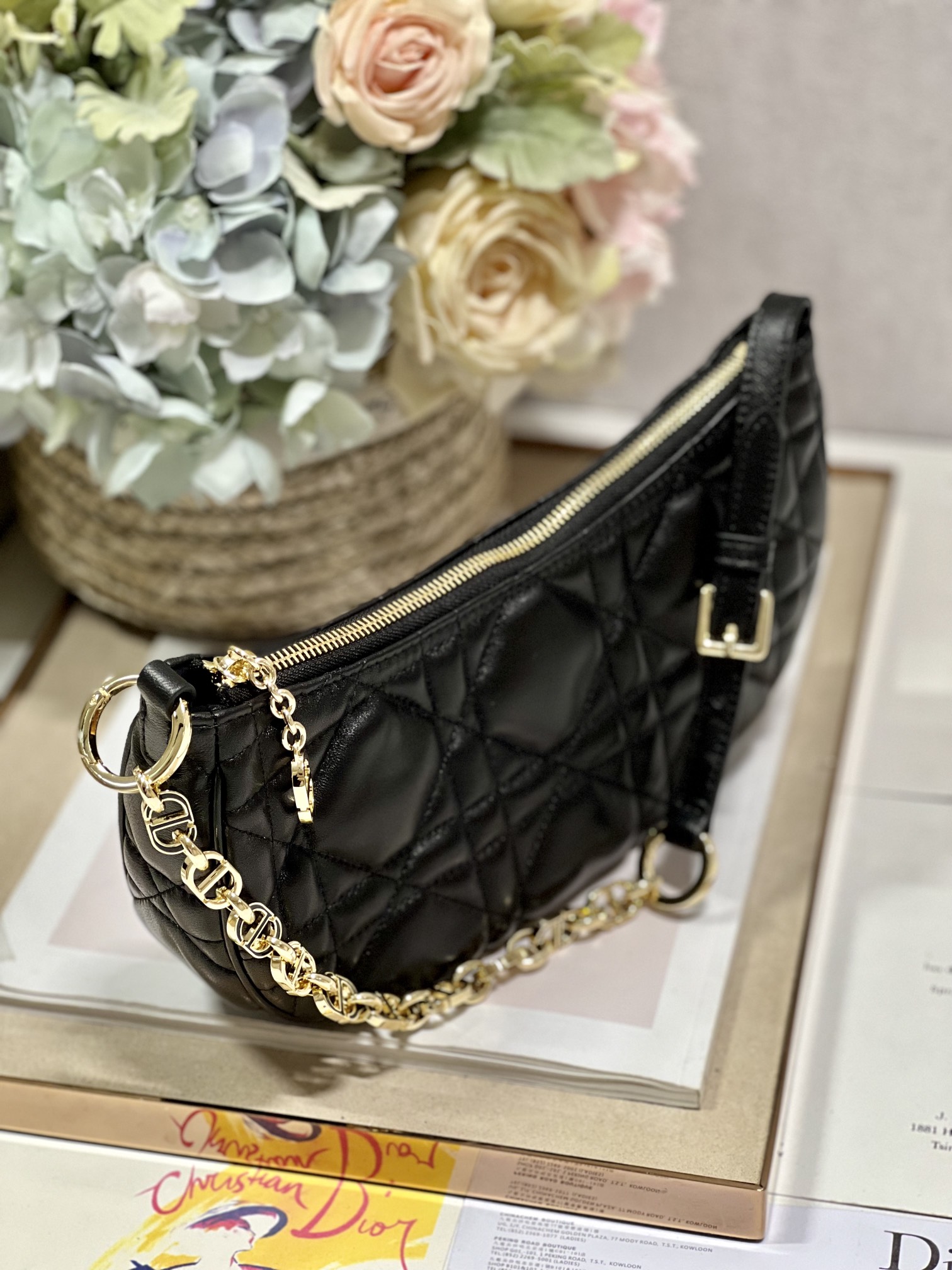 Christian Dior Cd Lounge Bag Black/White For Women in/ 26cmFBE_
