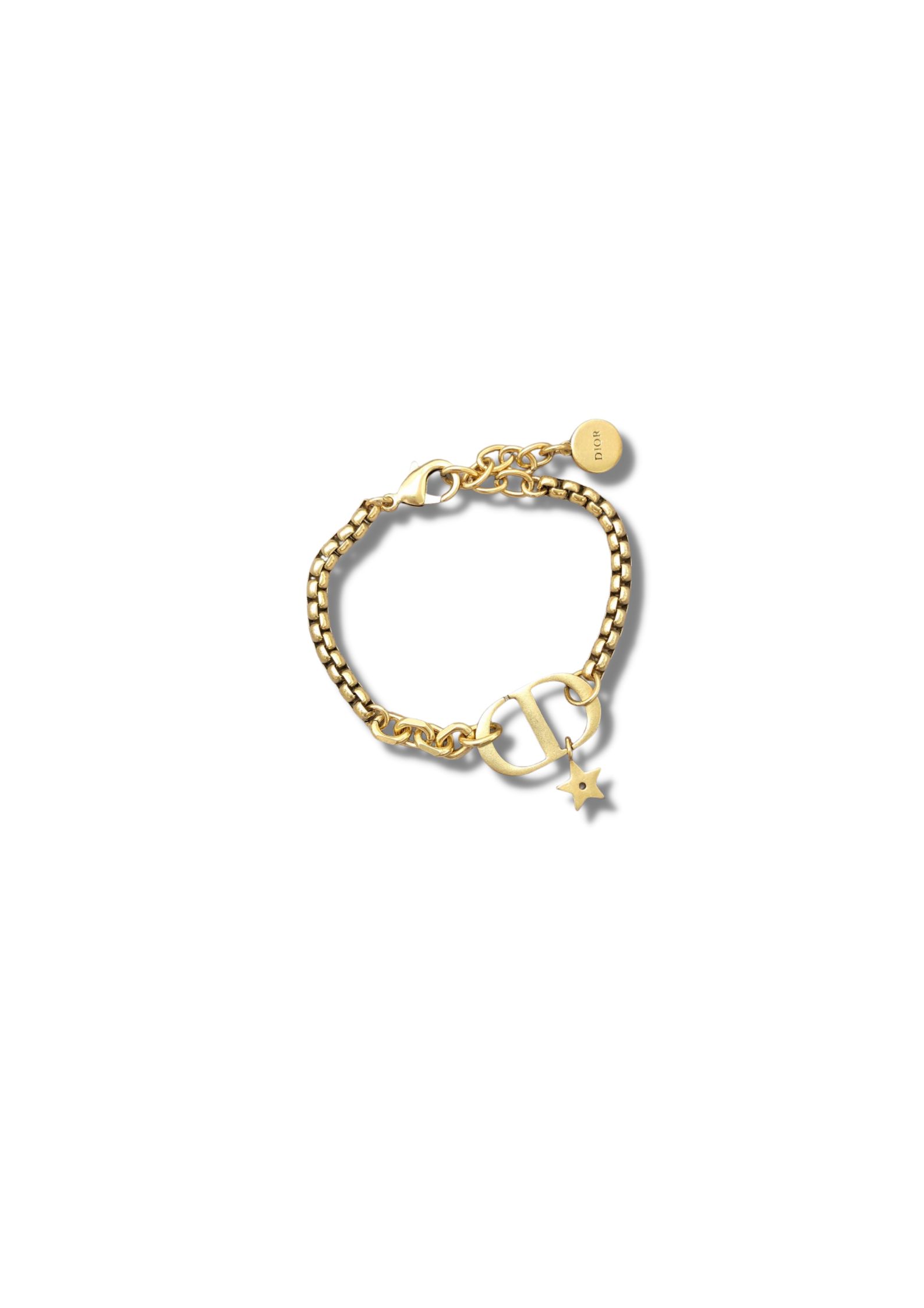Christian Dior CD Navy Bracelet Gold Tone For Women
