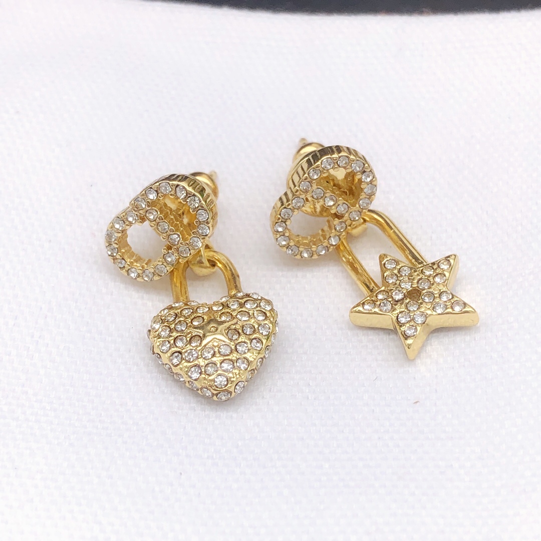 Christian Dior Clair D Lune Earrings Gold For Women