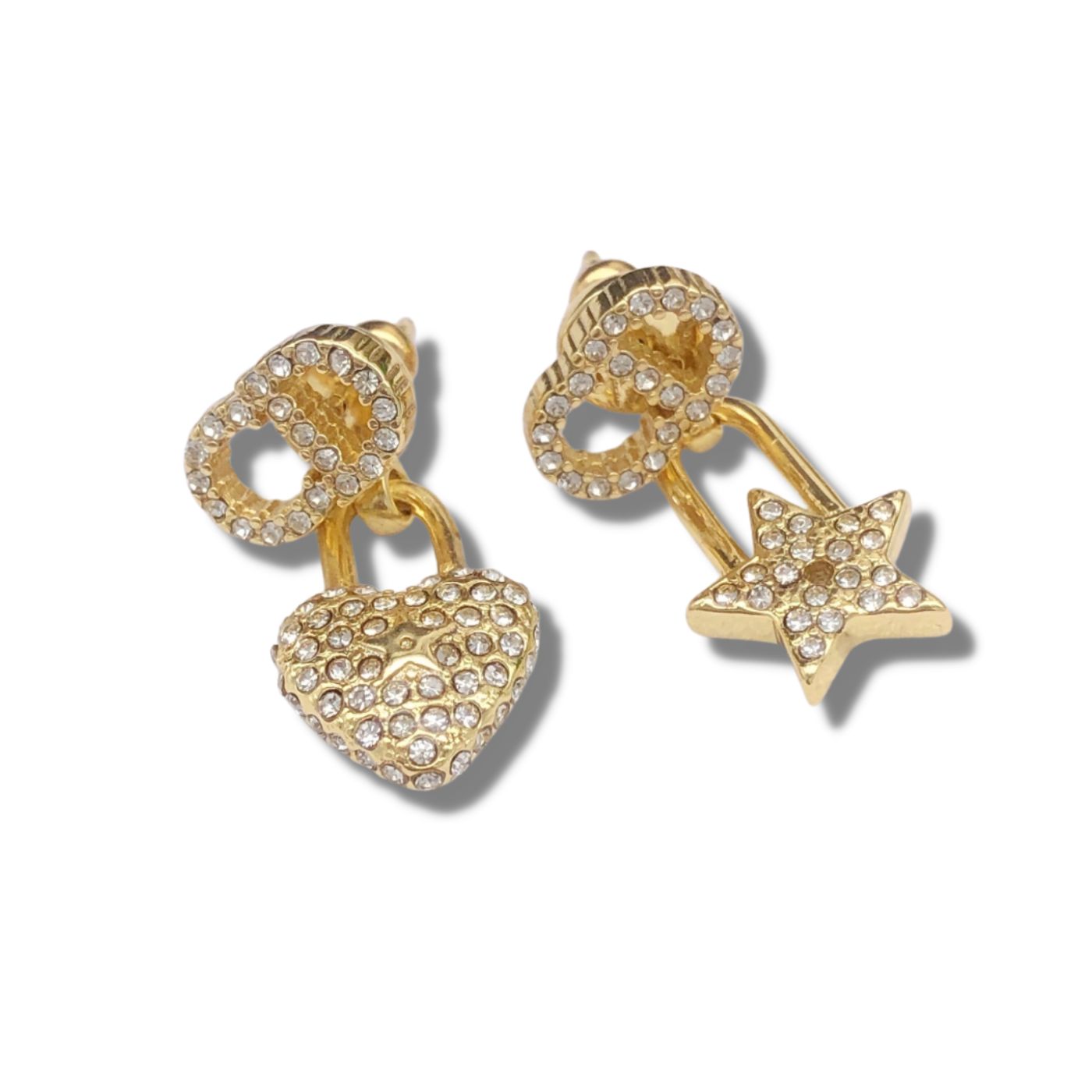 Christian Dior Clair D Lune Earrings Gold For Women