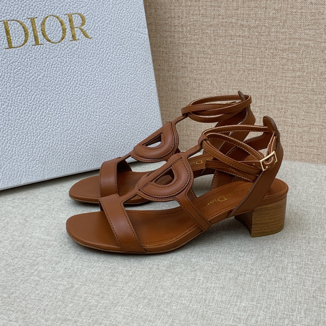 Christian Dior D Club Sandal 1.7 Inches Brown For Women CD