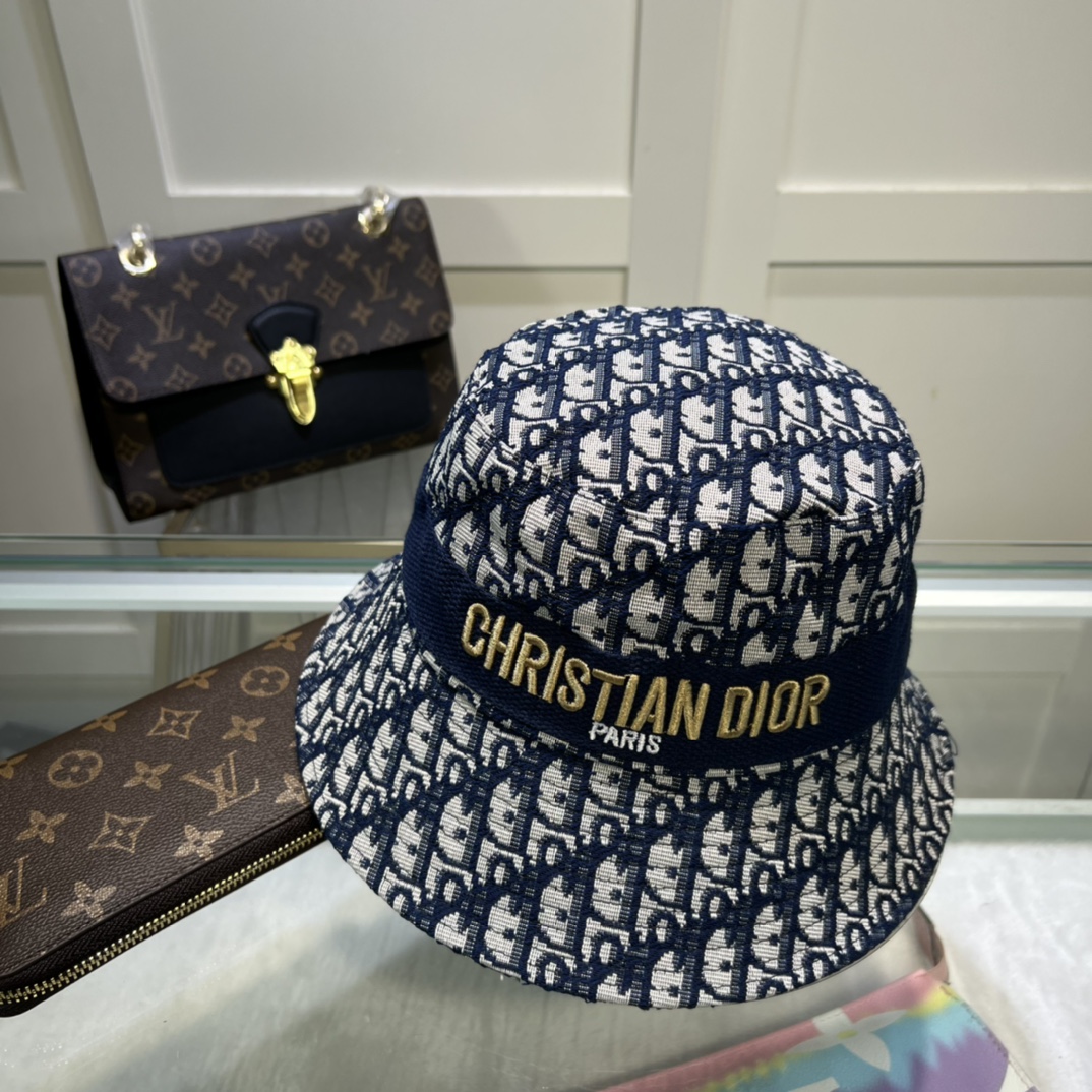 Christian Dior Dioresort Big Brim Hat Dark Blue Hat