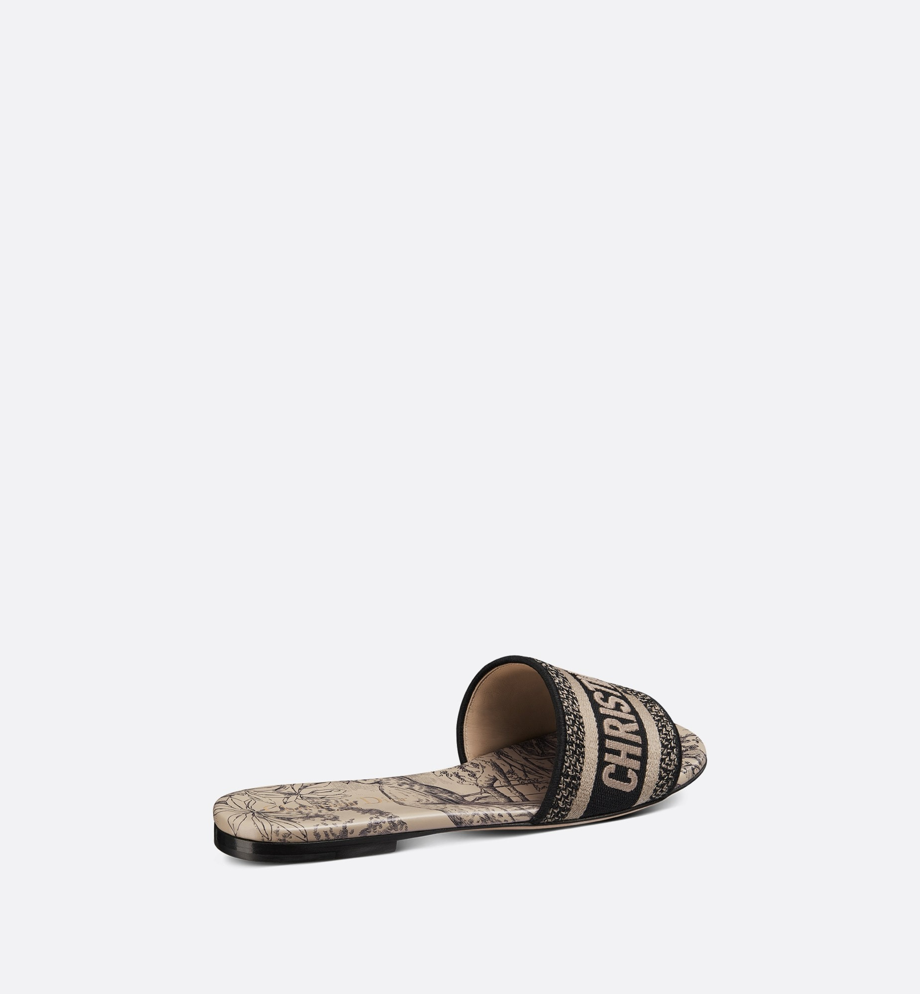Christian Dior Dway Slide Beige and Black Cotton For Women KCQ209VOY_S37U