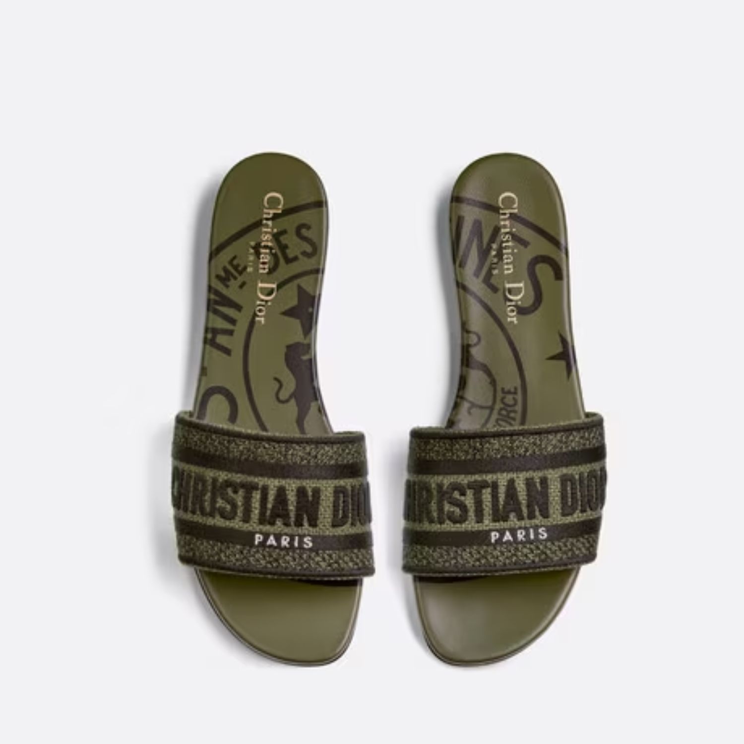 Christian Dior Dway Slide Khaki Jute For Women KCQ308JUR_S11H