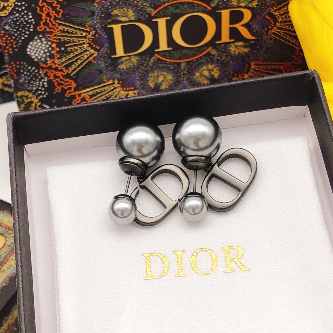 Christian Dior Earrings Black For Women