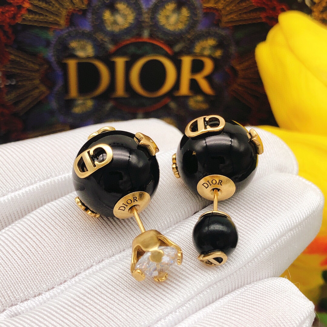 Christian Dior Earrings Black For Women