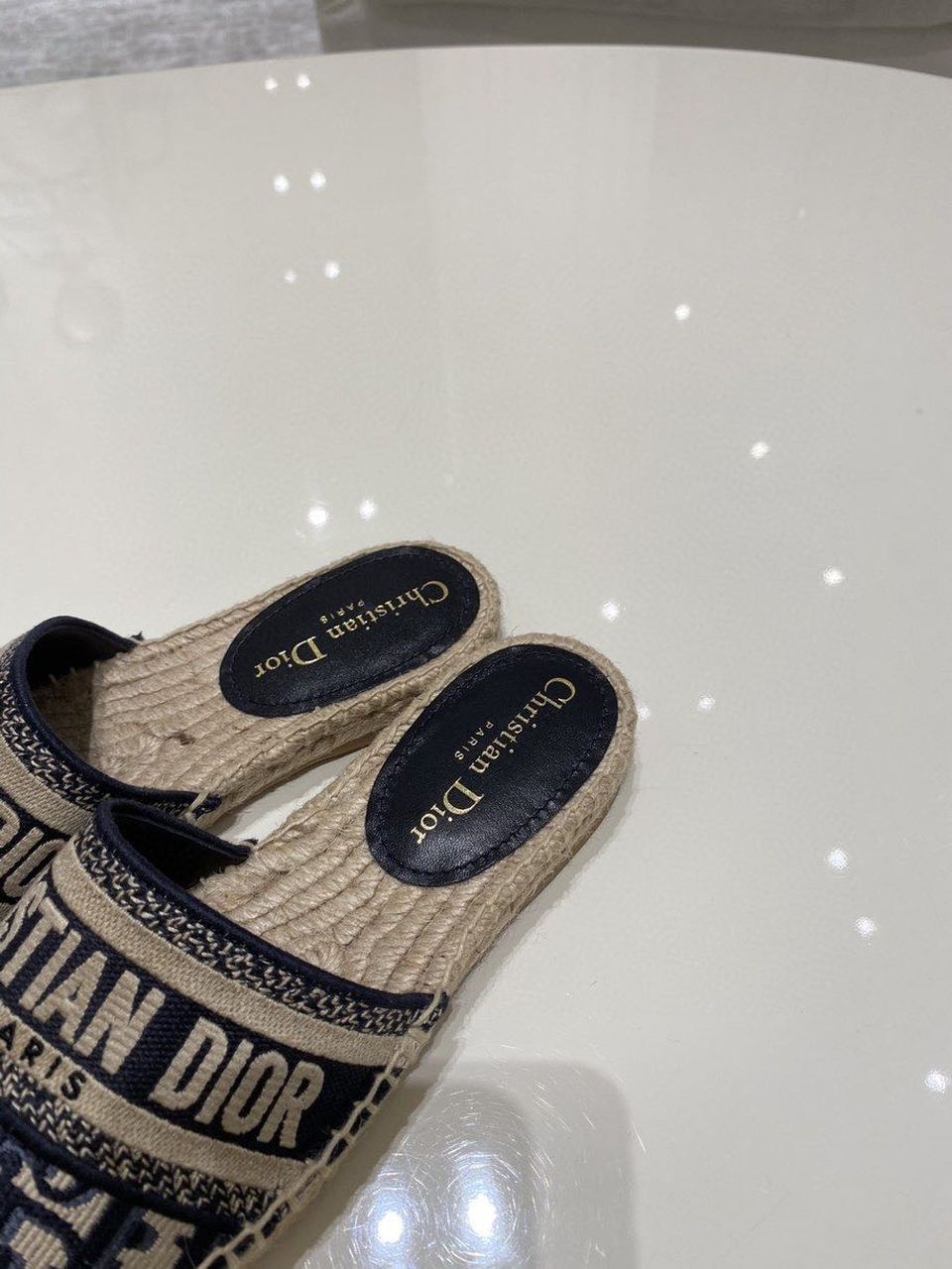 Christian Dior Granville Espadrille Deep Blue Dior Oblique Embroidered Cotton Blue For Women CD