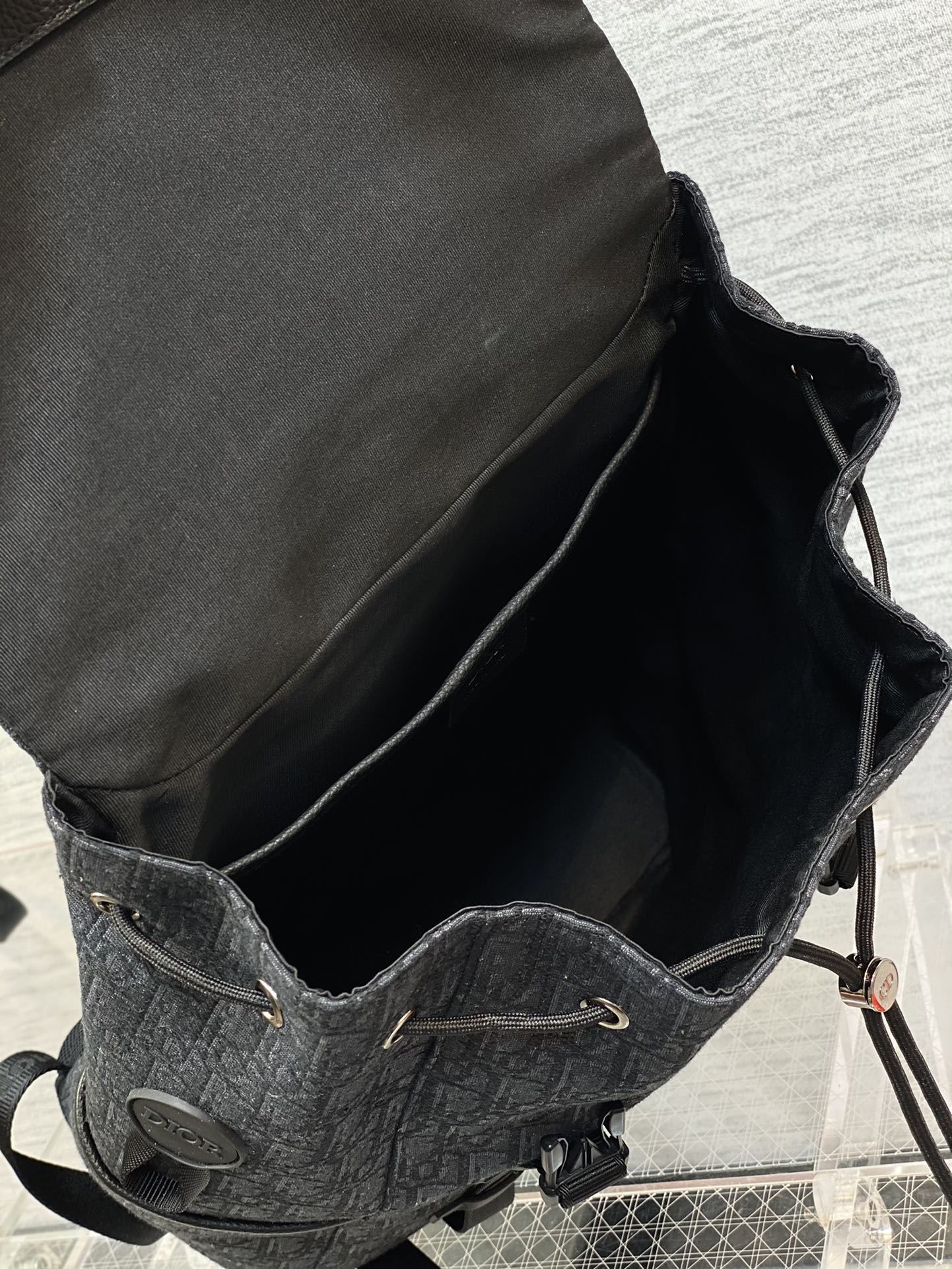 Christian Dior Hit The Road Backpack Black/White For Men 16.7 in/42.5 cm