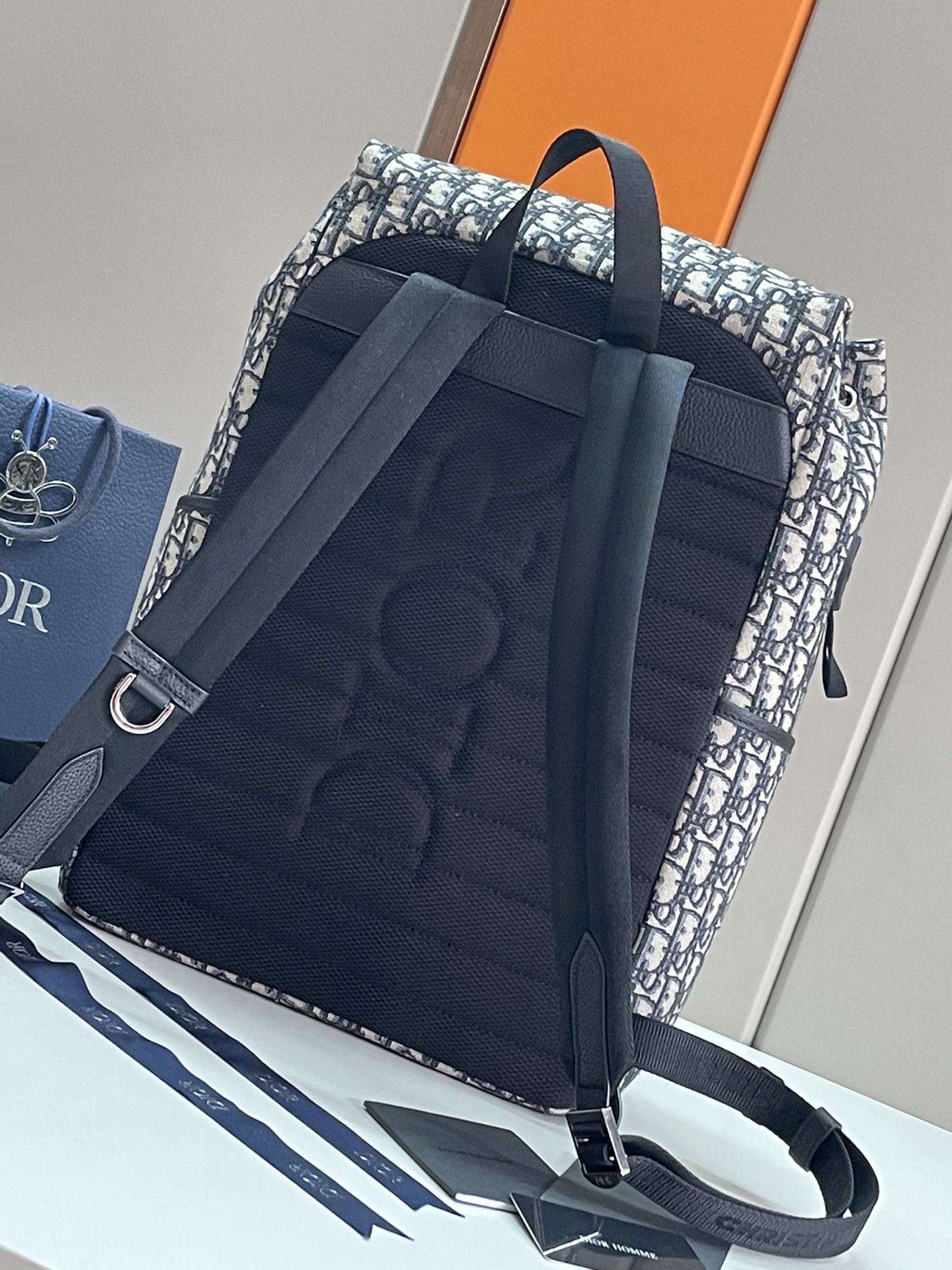 Christian Dior Hit The Road Backpack Black/White For Men 16.7 in/42.5 cm