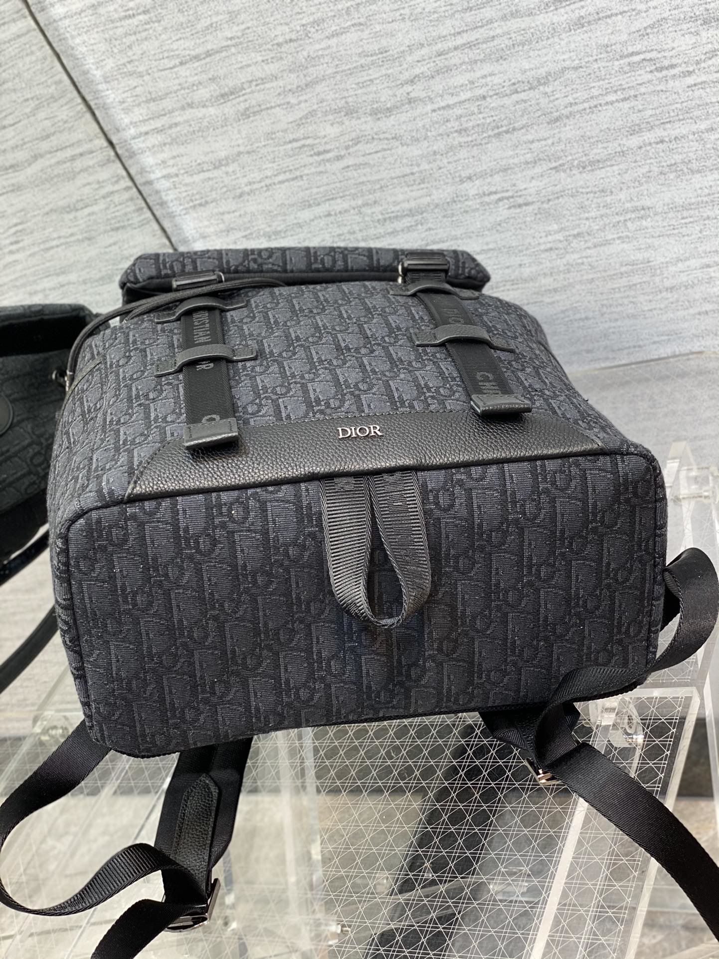 Christian Dior Hit The Road Backpack Black/White For Men 16.7 in/42.5 cm
