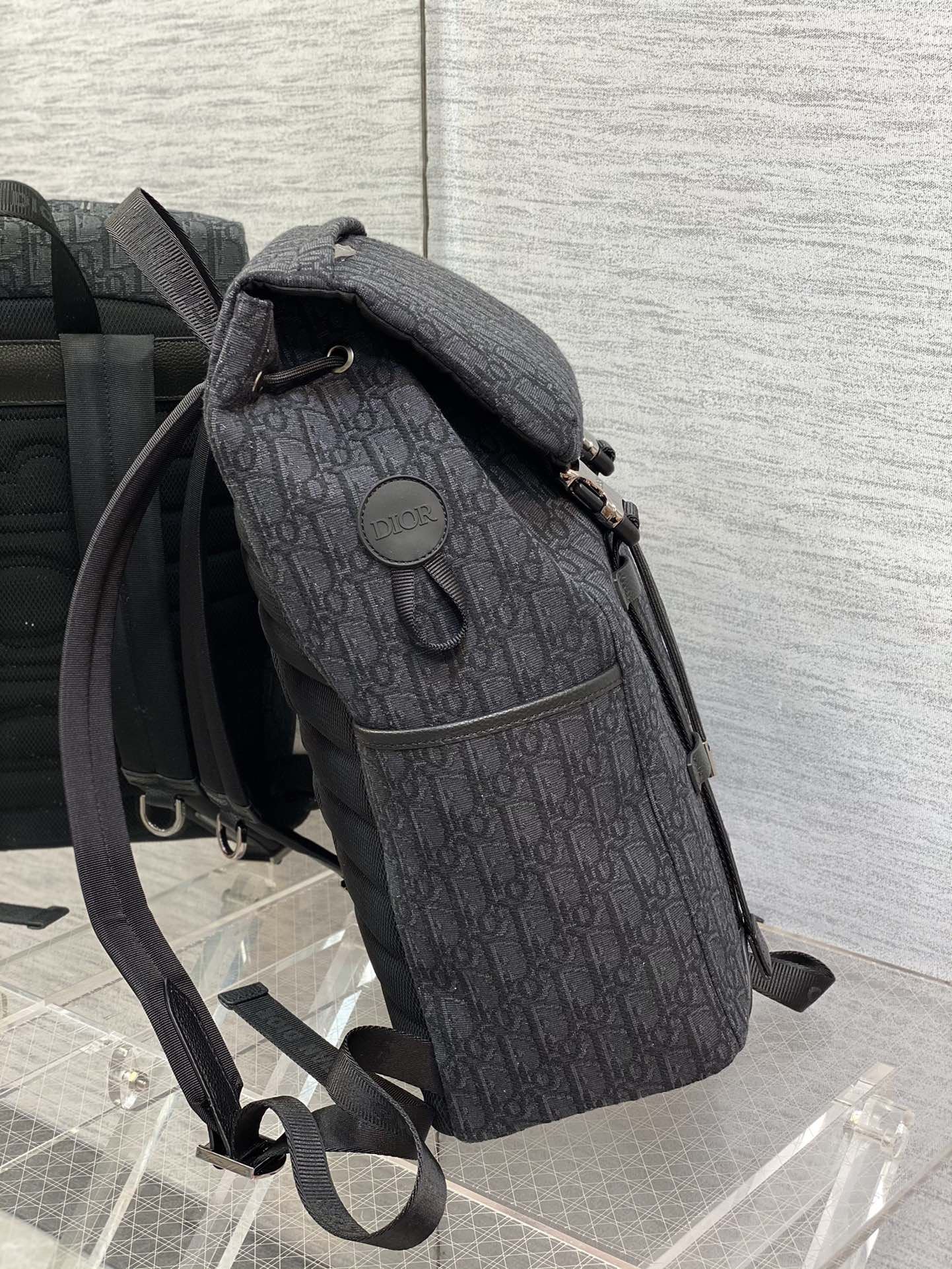 Christian Dior Hit The Road Backpack Black/White For Men 16.7 in/42.5 cm