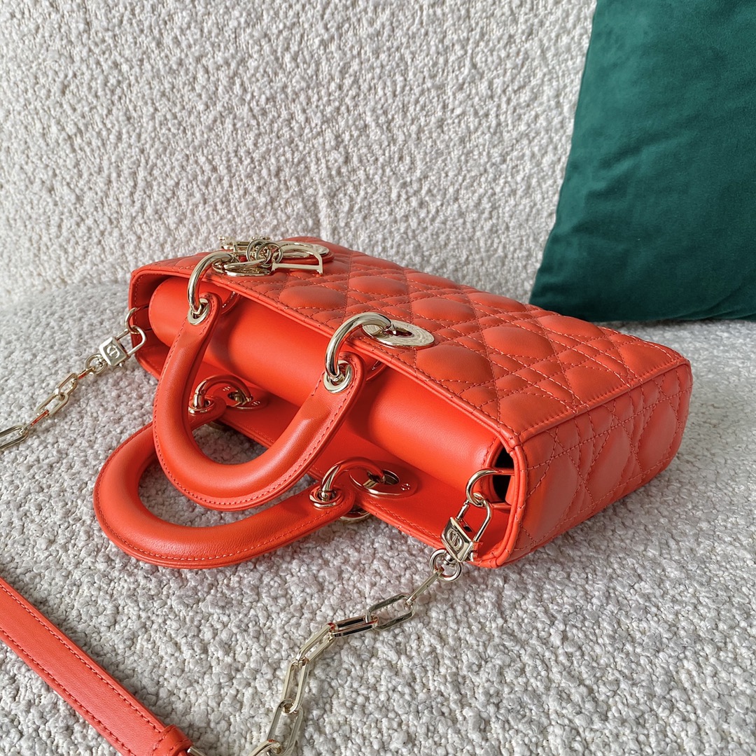 Christian Dior Lady D-Joy Bag, Orange, For Women Women’s Handbags, 26cm CD