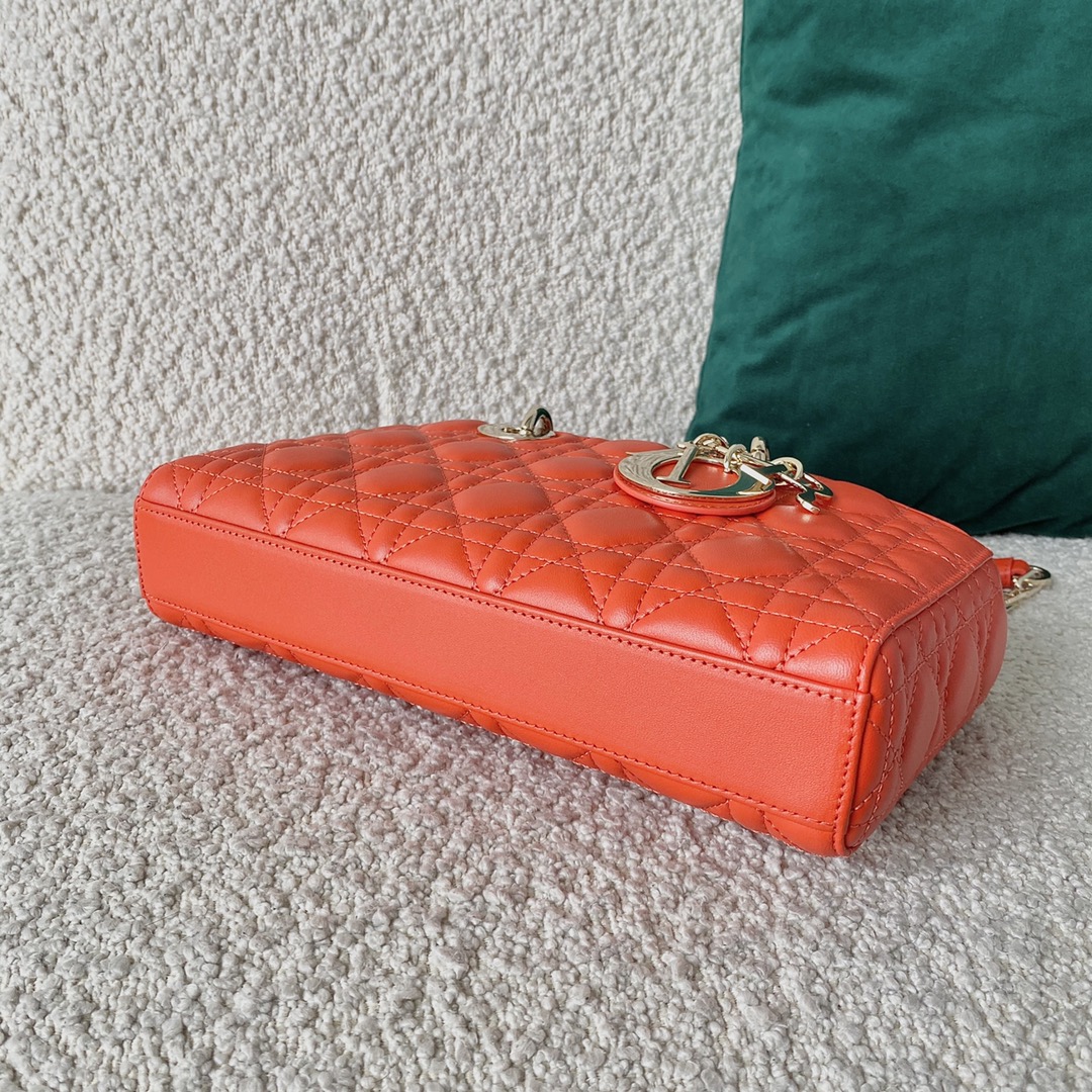 Christian Dior Lady D-Joy Bag, Orange, For Women Women’s Handbags, 26cm CD