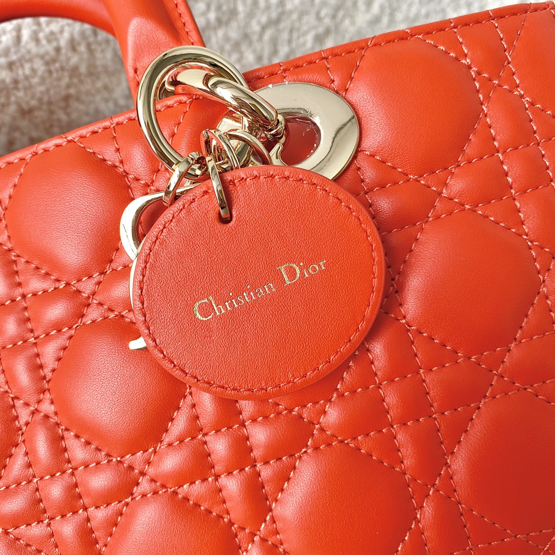 Christian Dior Lady D-Joy Bag, Orange, For Women Women’s Handbags, 26cm CD