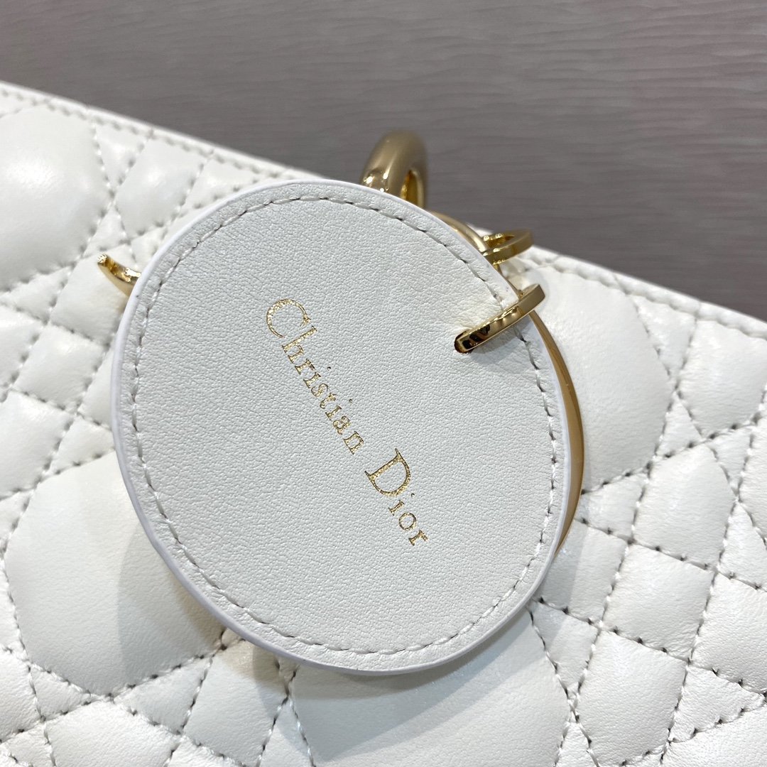 Christian Dior Lady D-Joy Bag, White, For Women Women’s Handbags, 26cm CD