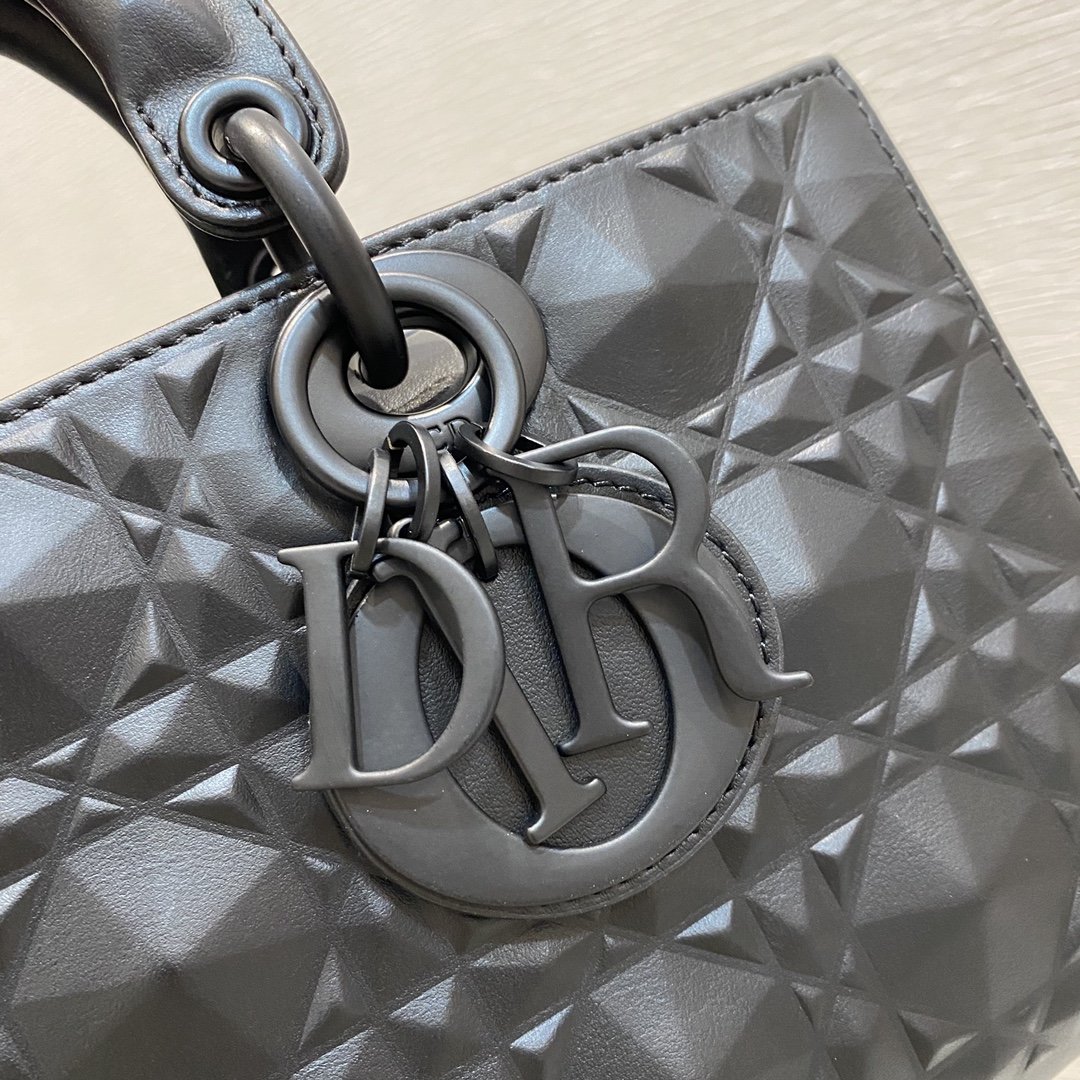 Christian Dior Lady D-Joy Bag Black Cannage with Beaded Motif, For Women Women’s Handbags, 26cm CDSNEA_
