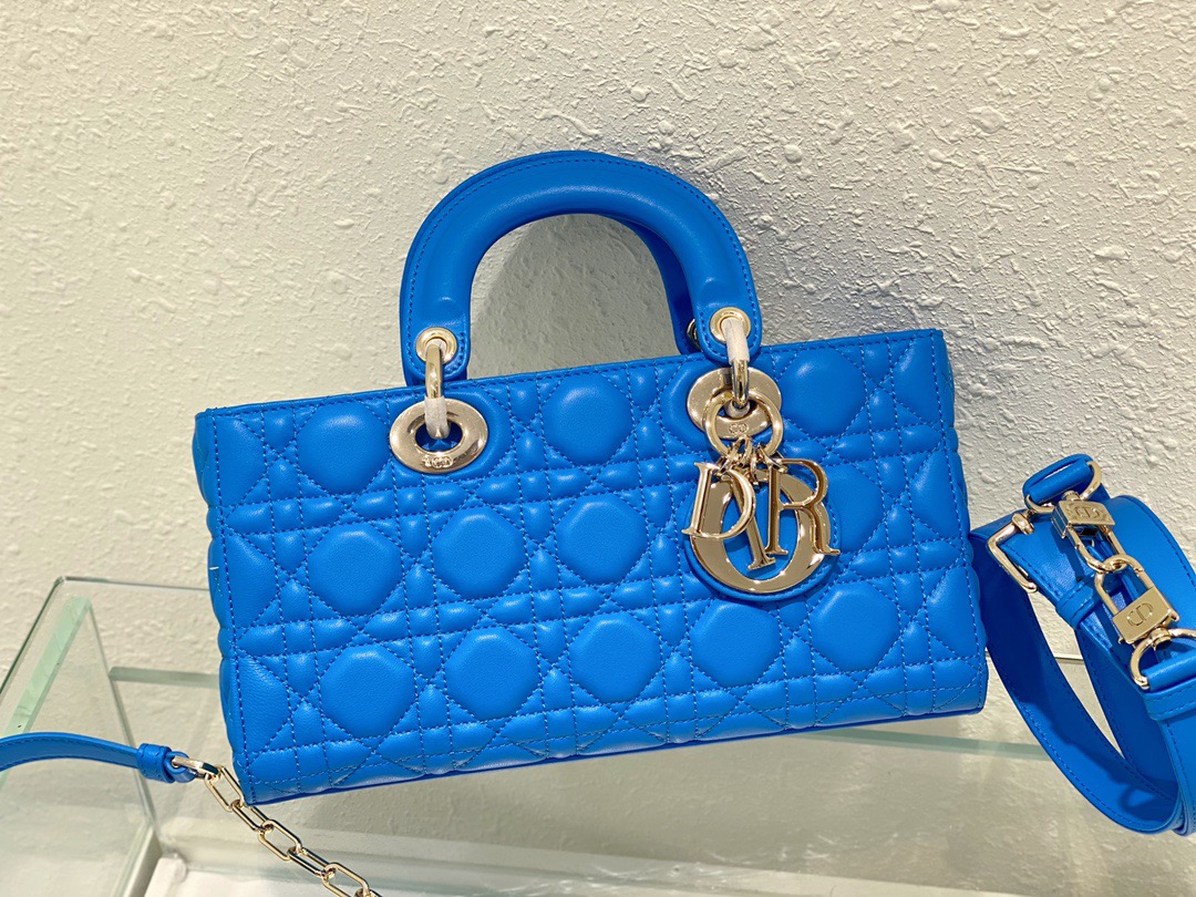 Christian Dior Lady D-Joy Bag Blue, For Women, Women’s Handbags 26cm/10in CD
