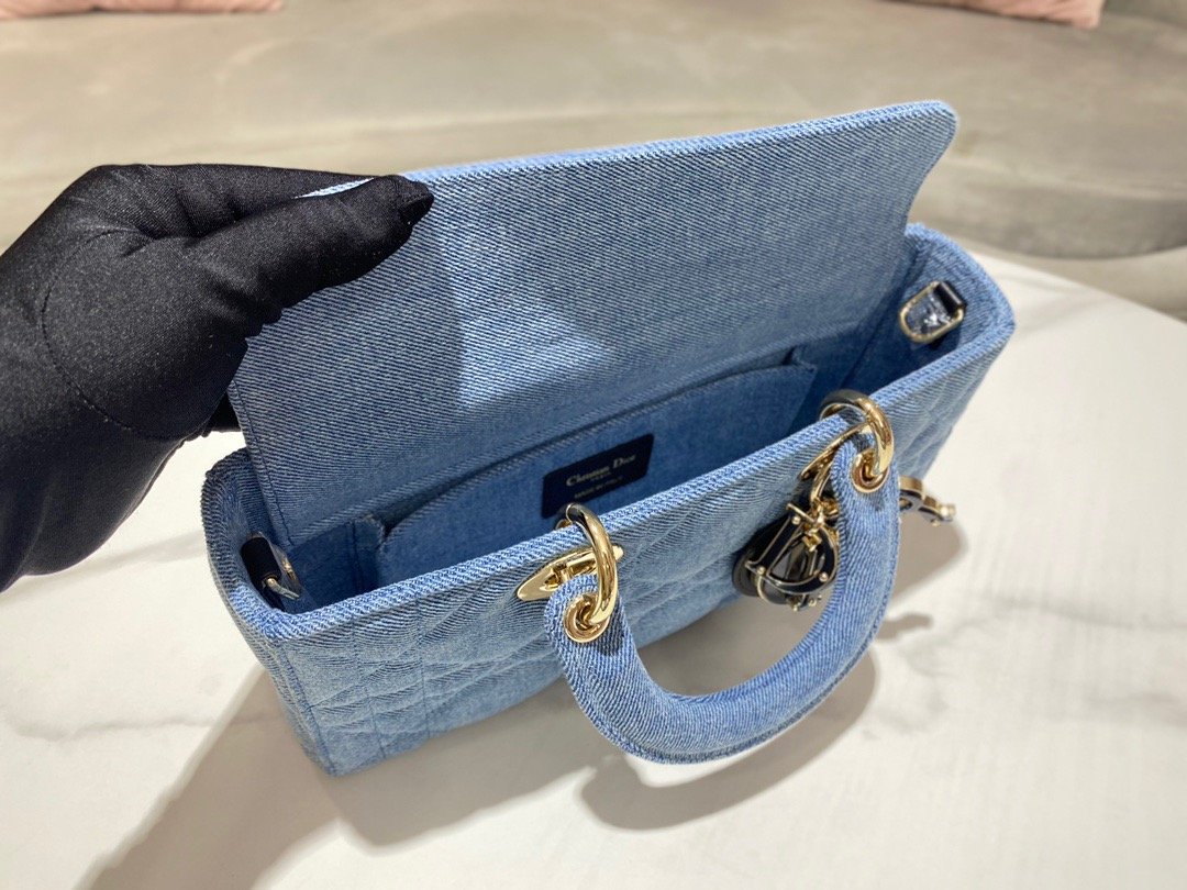 Christian Dior Lady D-Joy Bag Blue, For Women, Women’s Handbags 26cm/10in CDWTJA_