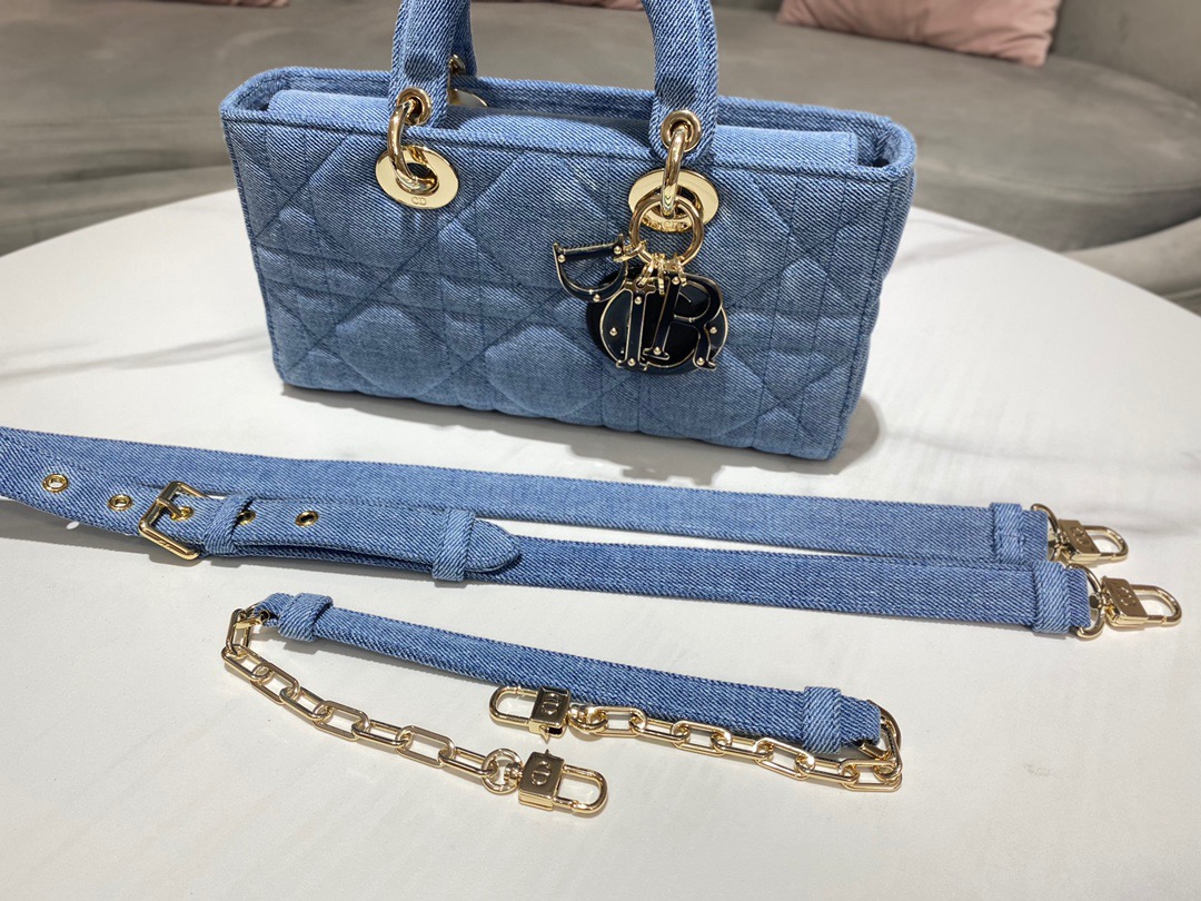Christian Dior Lady D-Joy Bag Blue, For Women, Women’s Handbags 26cm/10in CDWTJA_