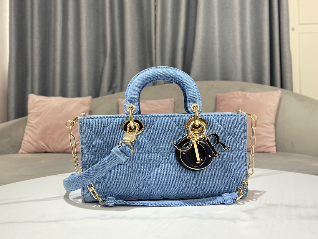 Christian Dior Lady D-Joy Bag Blue, For Women, Women’s Handbags 26cm/10in CDWTJA_