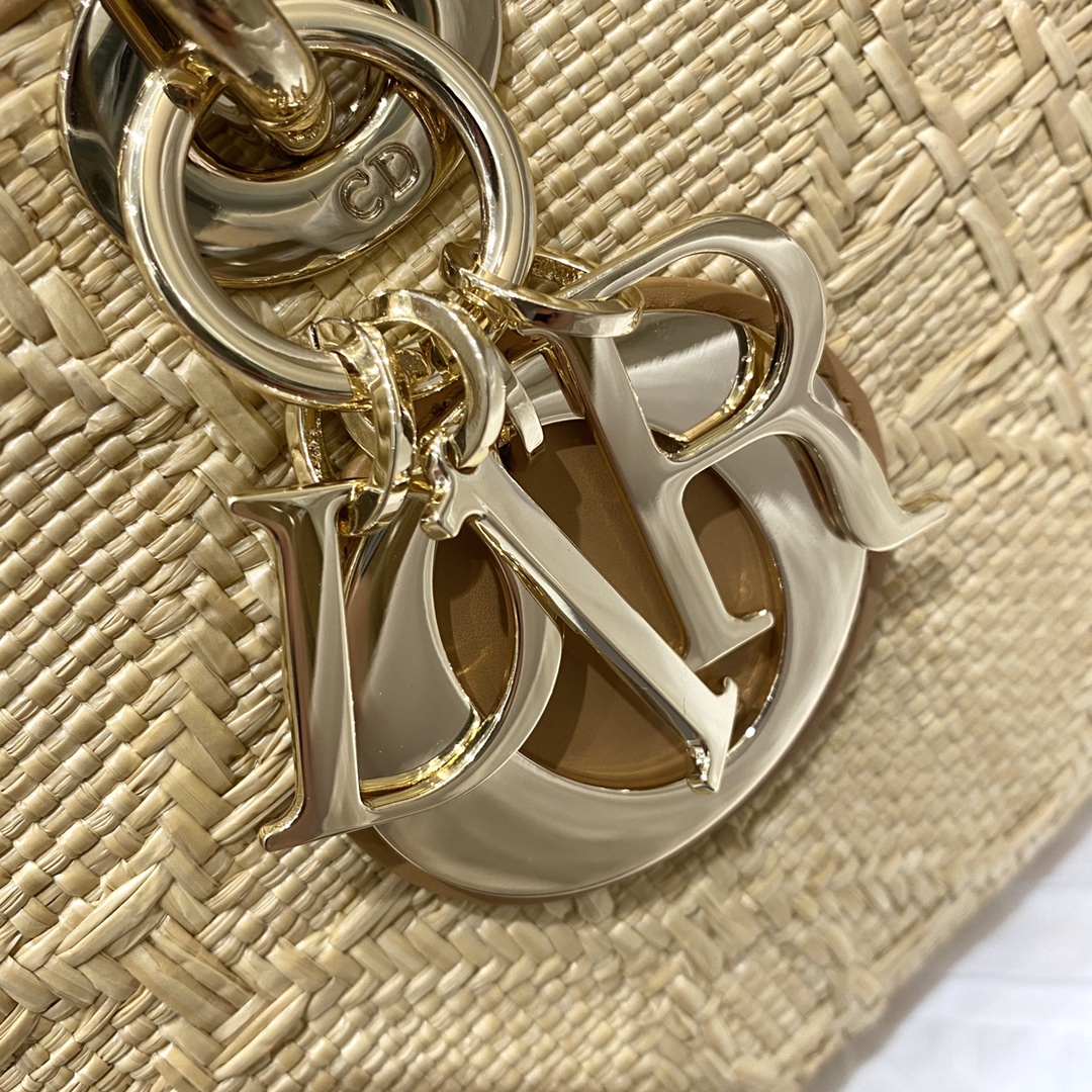 Christian Dior Lady D-Joy Bag Natural Cannage Raffia, Brown, For Women Women’s Handbags, 26cm CDOMBD_