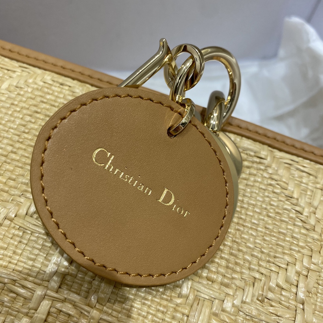Christian Dior Lady D-Joy Bag Natural Cannage Raffia, Brown, For Women Women’s Handbags, 26cm CDOMBD_