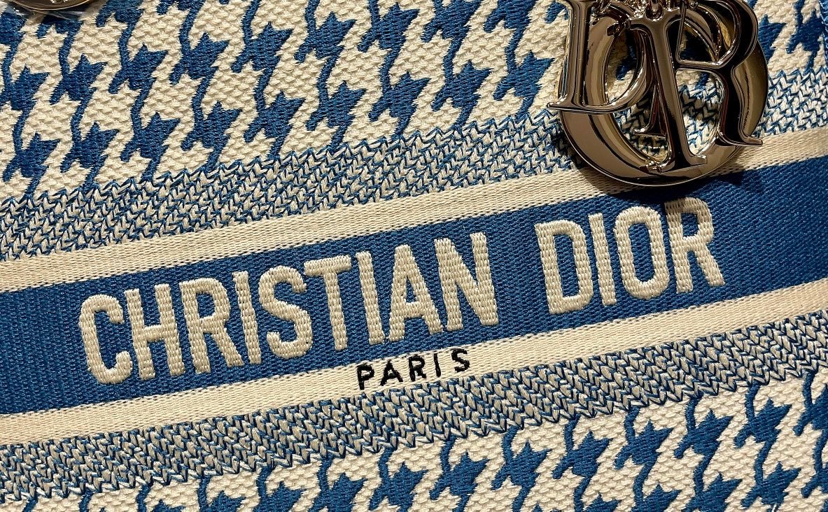 Christian Dior Lady D-Lite Ziczac Blue, For Women, Women’s Handbags 9.4in/24cm CD