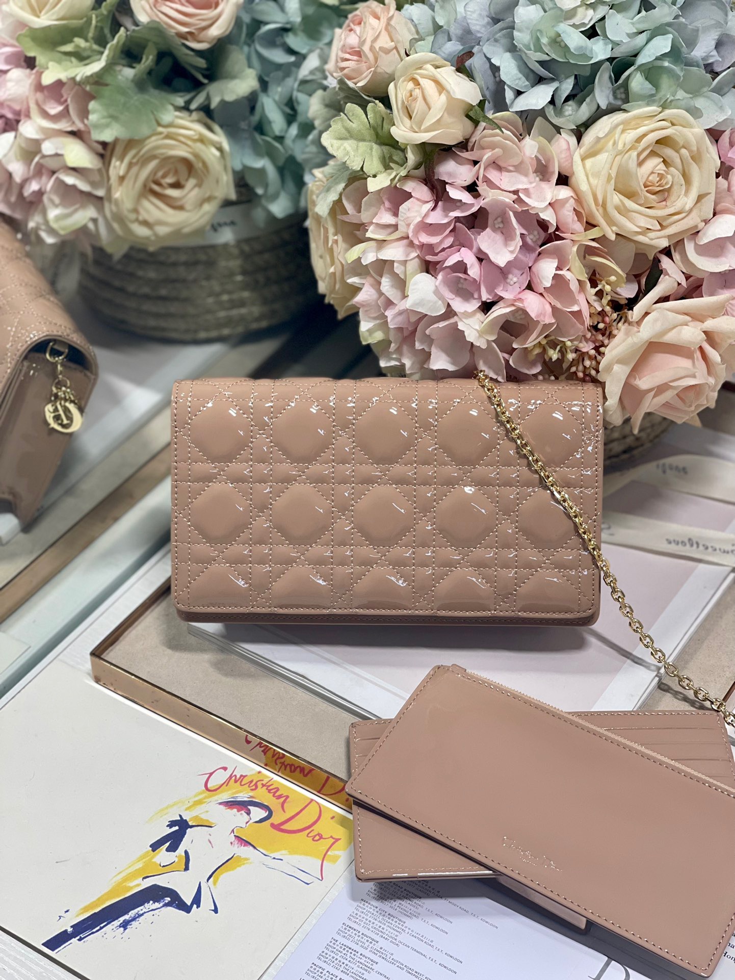 Christian Dior Lady Dior Pouch Beige, For Women, Women’s Handbags 8.5in/21.5cm CDOVRB_M45M