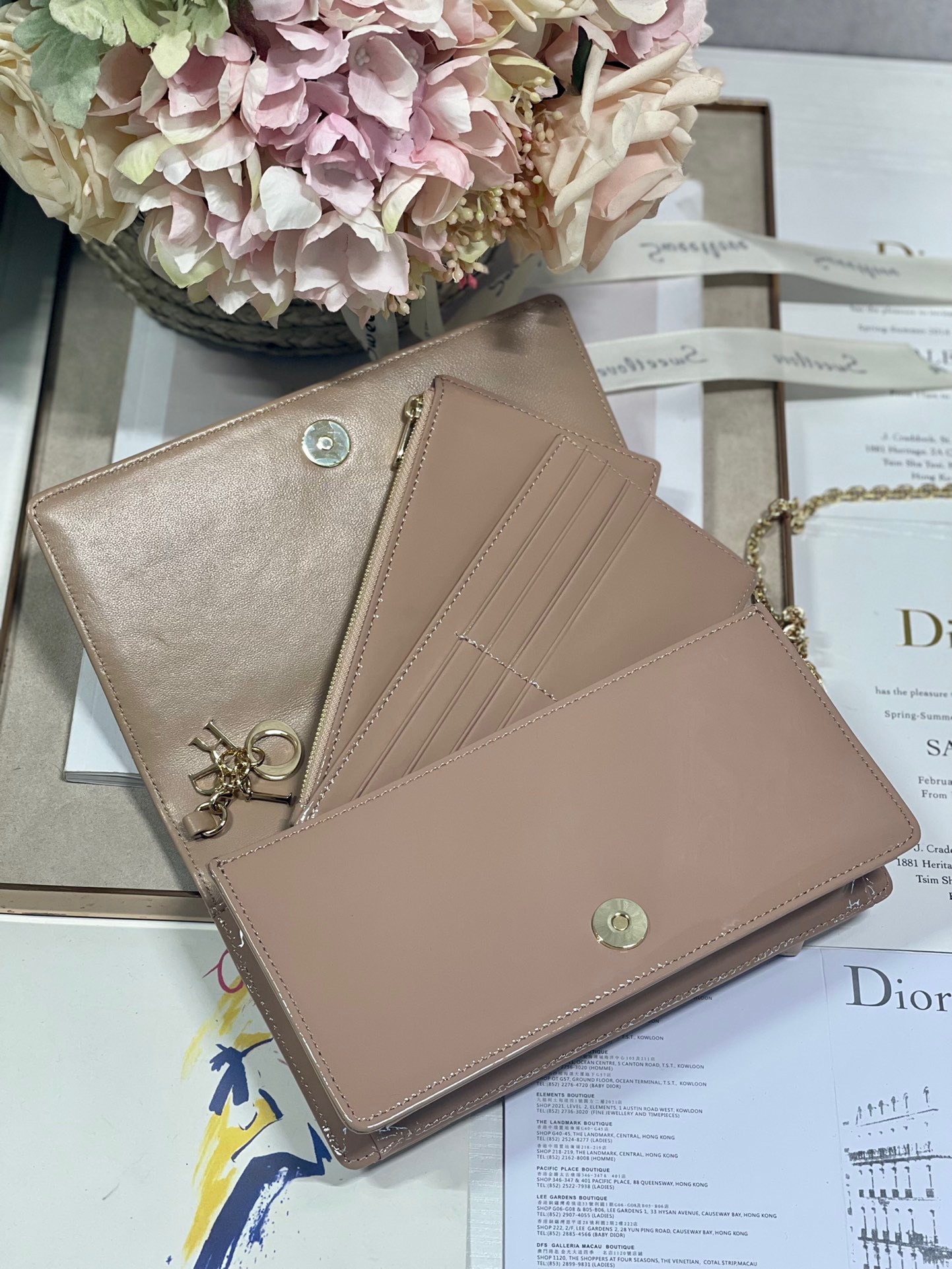 Christian Dior Lady Dior Pouch Beige, For Women, Women’s Handbags 8.5in/21.5cm CDOVRB_M45M