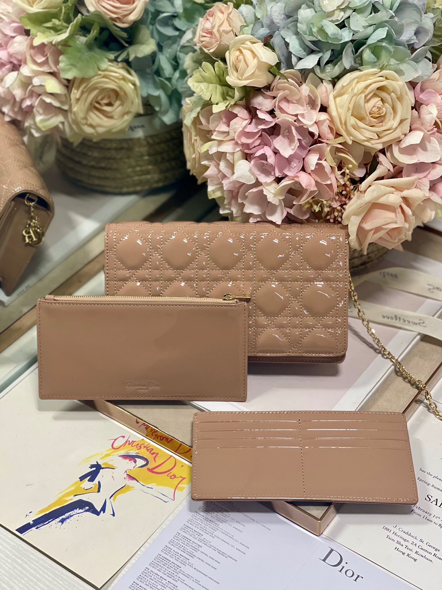 Christian Dior Lady Dior Pouch Beige, For Women, Women’s Handbags 8.5in/21.5cm CDOVRB_M45M