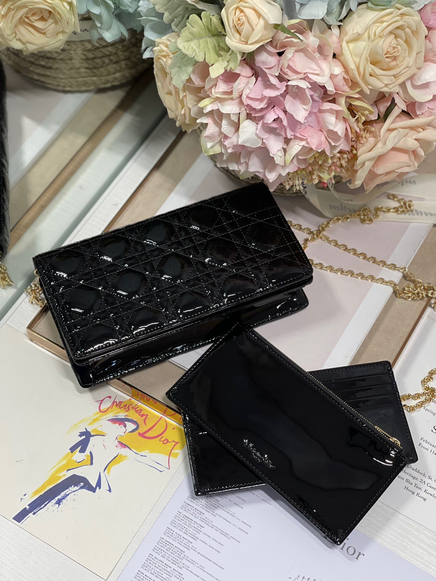 Christian Dior Lady Dior Pouch Black, For Women, Women’s Handbags 8.5in/21.5cm CDOVRB_
