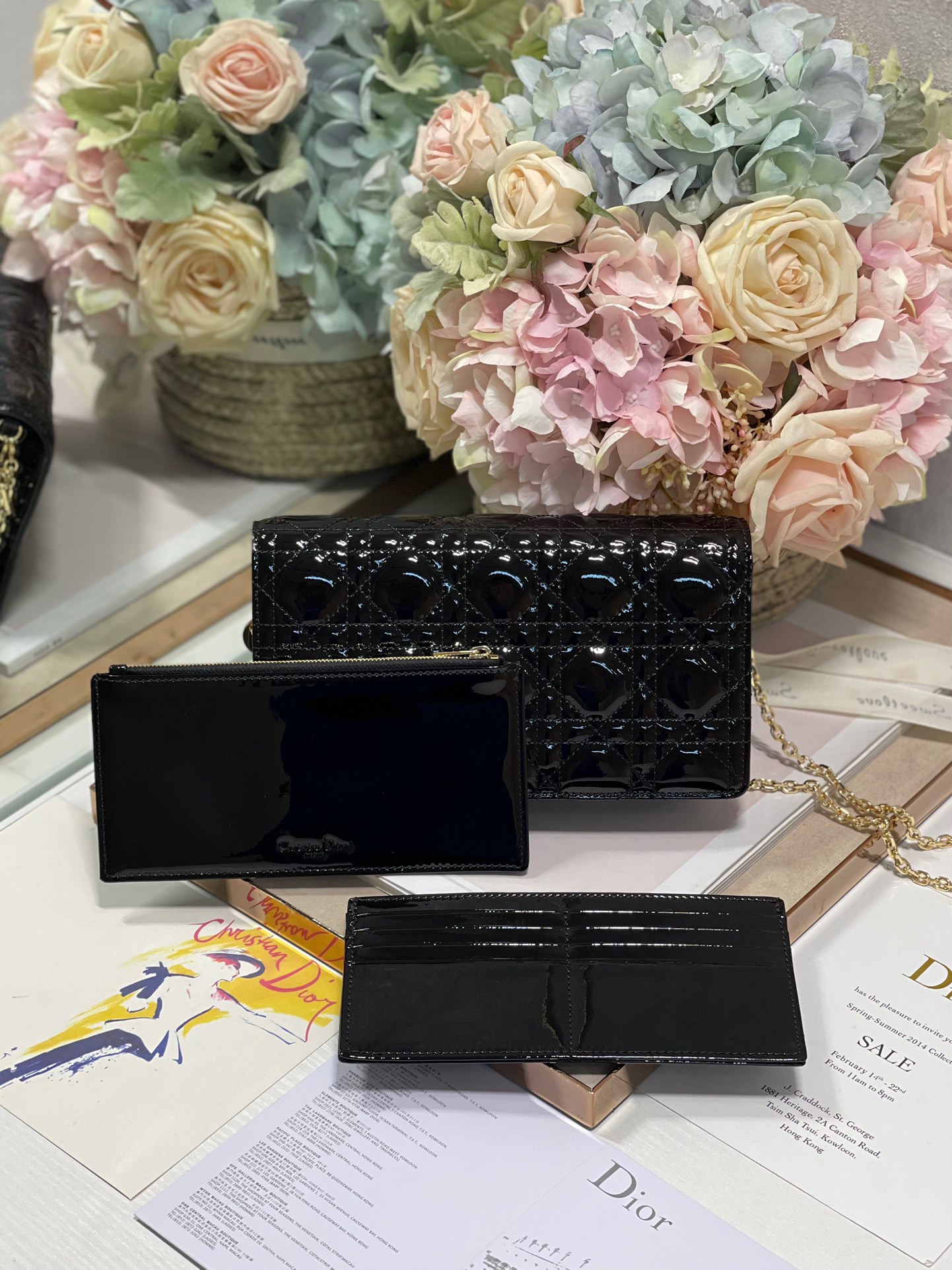 Christian Dior Lady Dior Pouch Black, For Women, Women’s Handbags 8.5in/21.5cm CDOVRB_