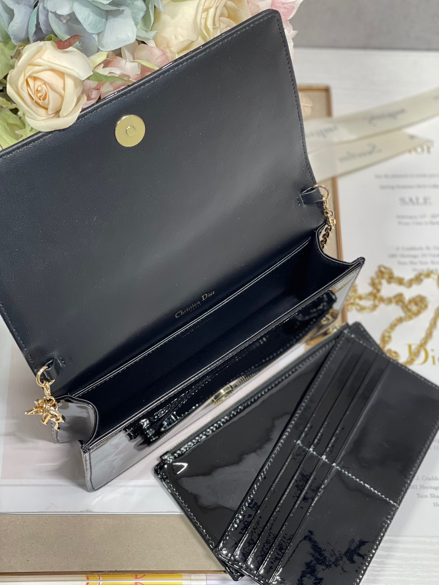 Christian Dior Lady Dior Pouch Black, For Women, Women’s Handbags 8.5in/21.5cm CDOVRB_