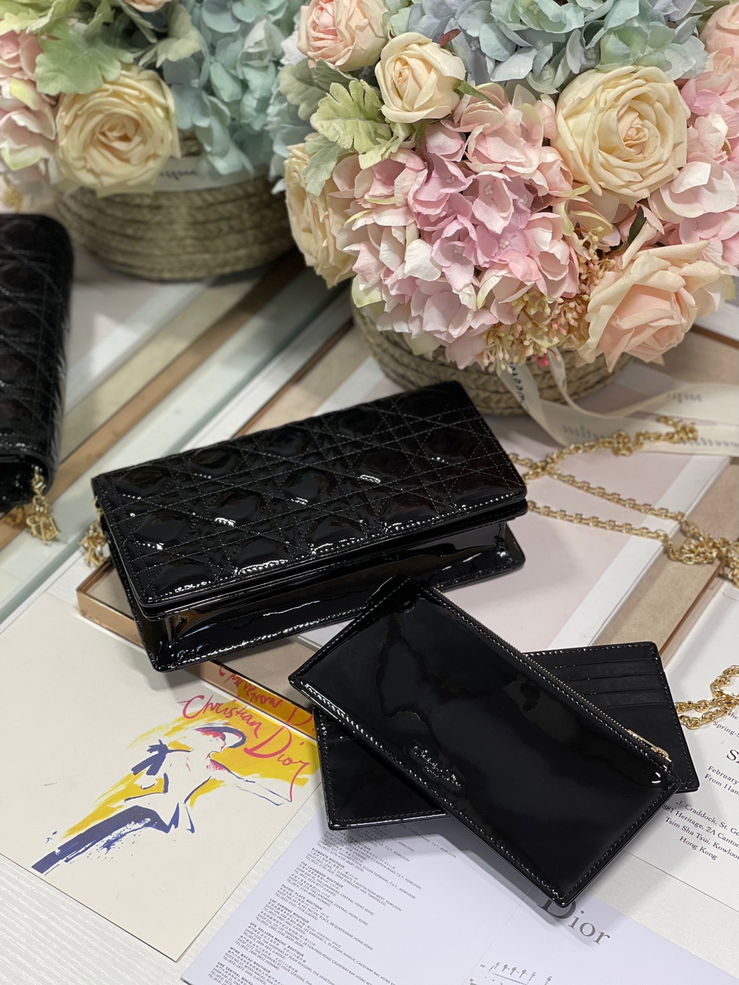 Christian Dior Lady Dior Pouch Black, For Women, Women’s Handbags 8.5in/21.5cm CDOVRB_