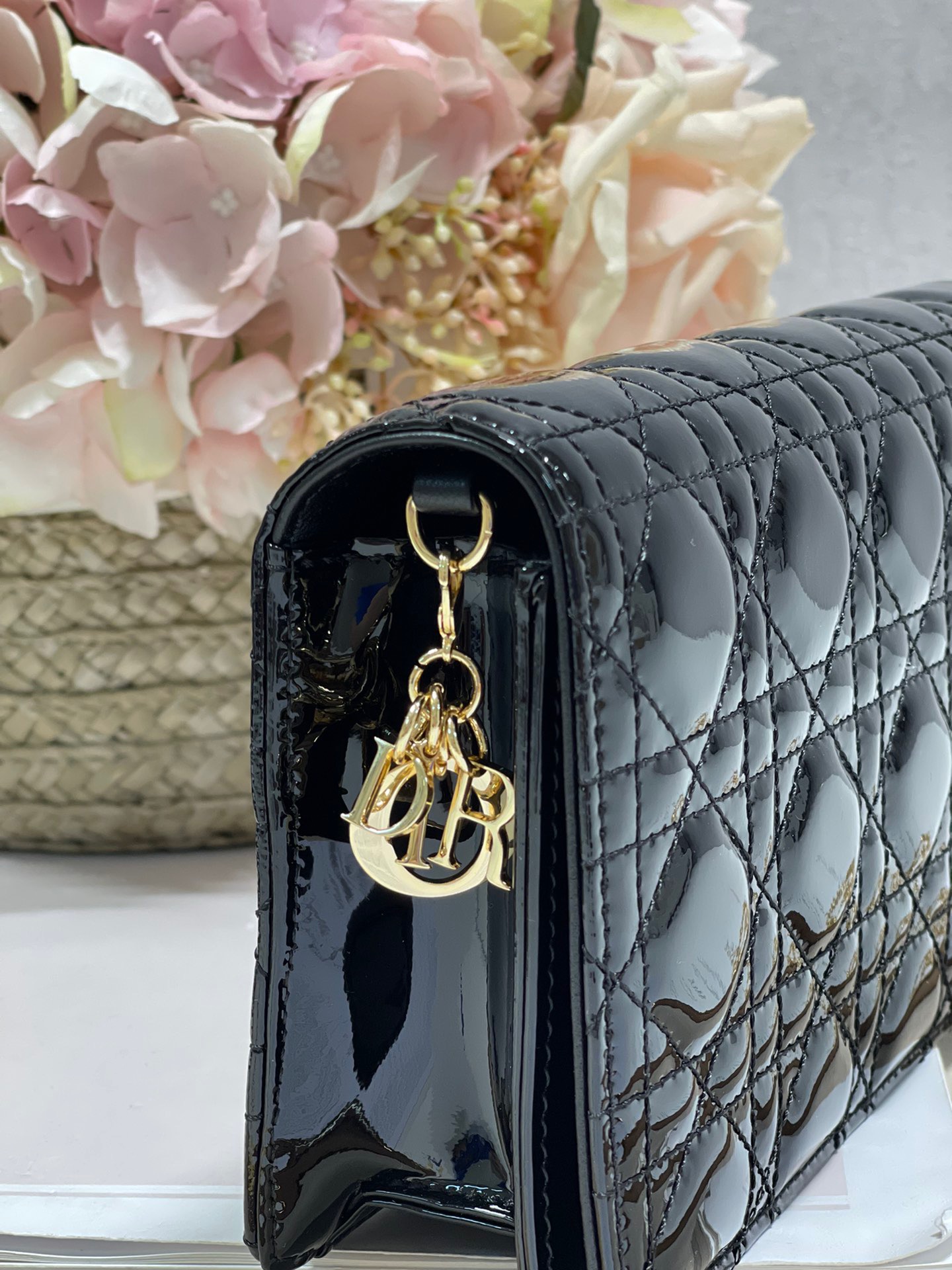 Christian Dior Lady Dior Pouch Black, For Women, Women’s Handbags 8.5in/21.5cm CDOVRB_