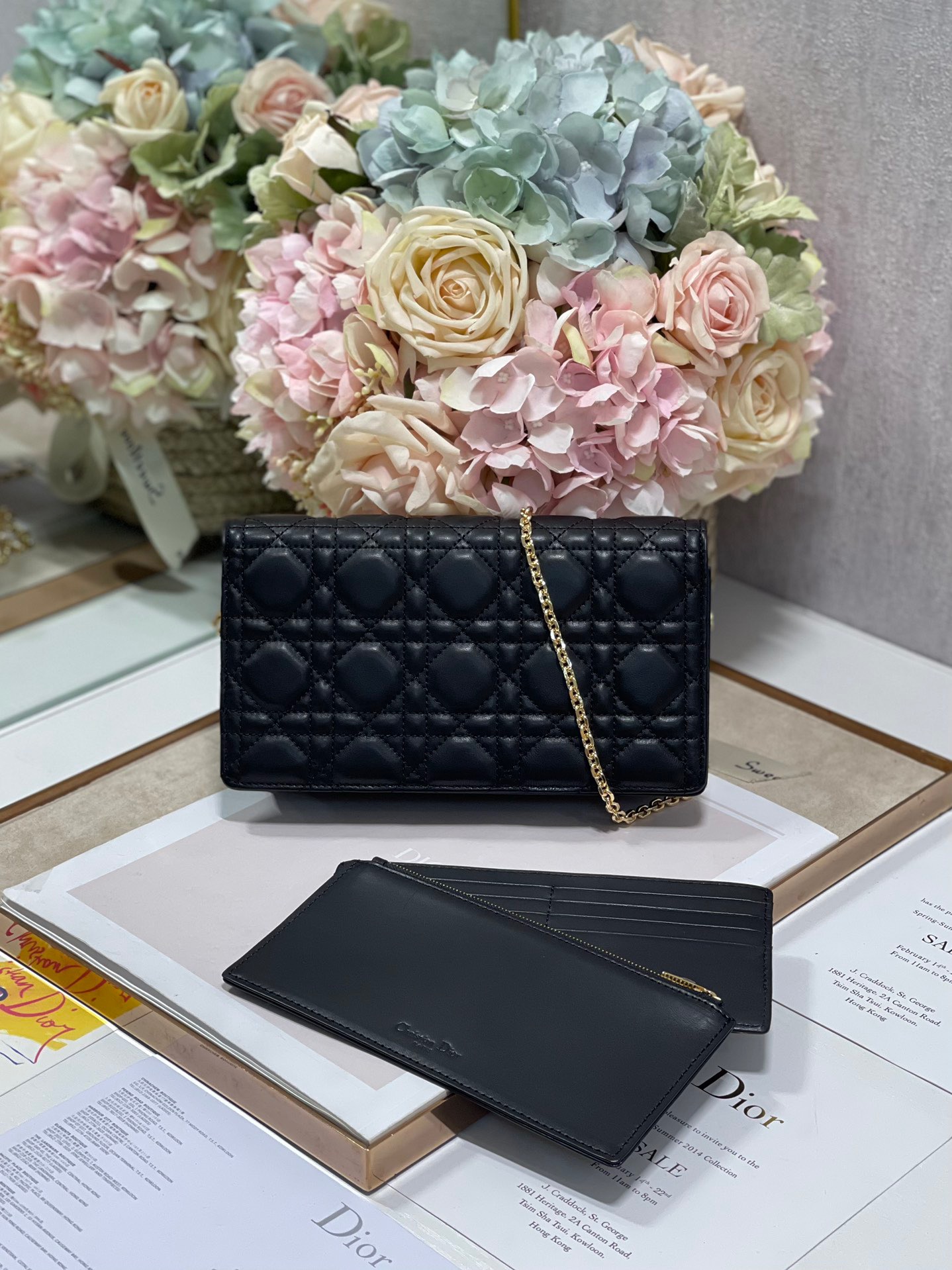 Christian Dior Lady Dior Pouch Black, For Women, Women’s Handbags 8.5in/21.5cm CDSLOI_