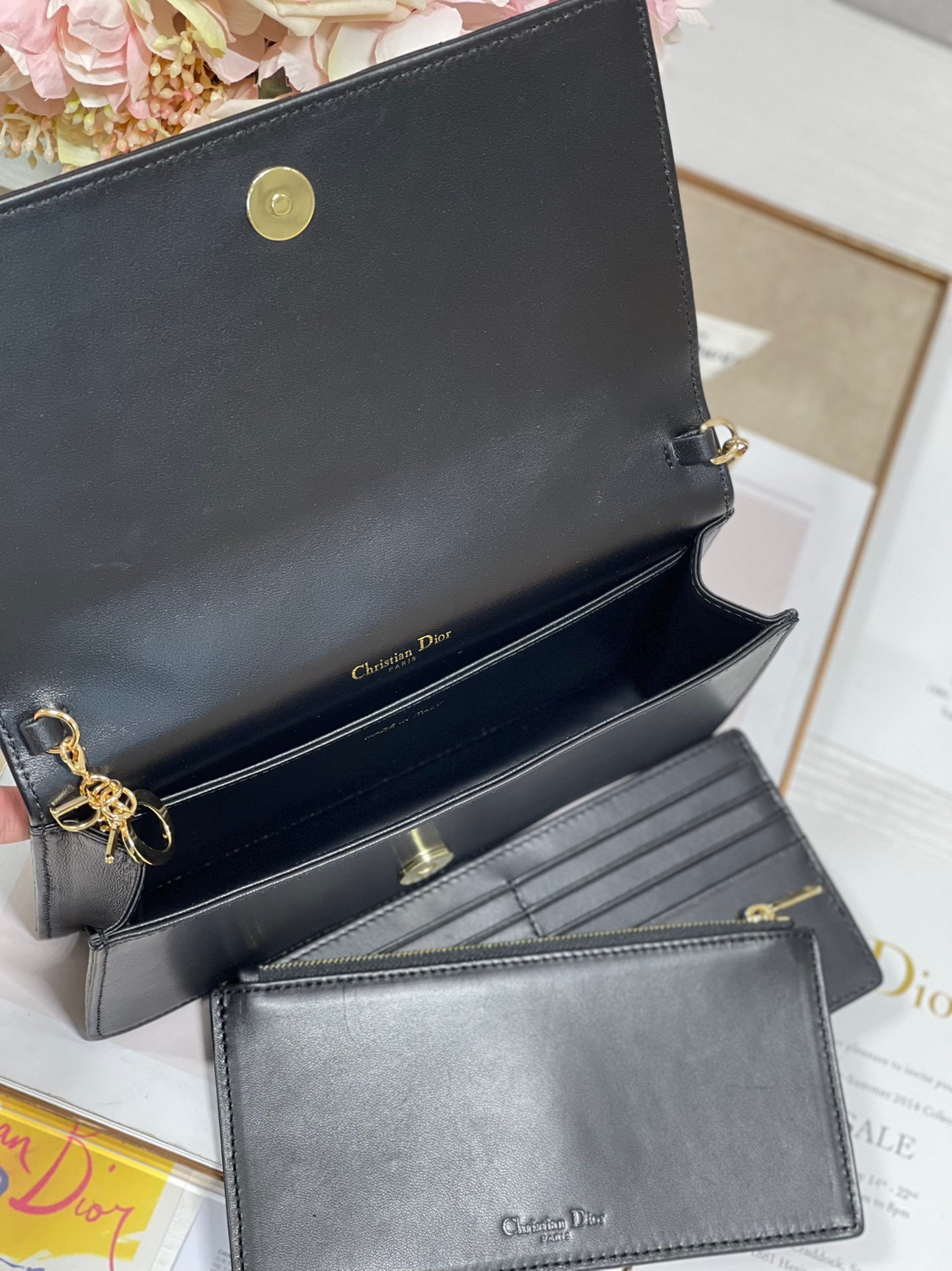 Christian Dior Lady Dior Pouch Black, For Women, Women’s Handbags 8.5in/21.5cm CDSLOI_