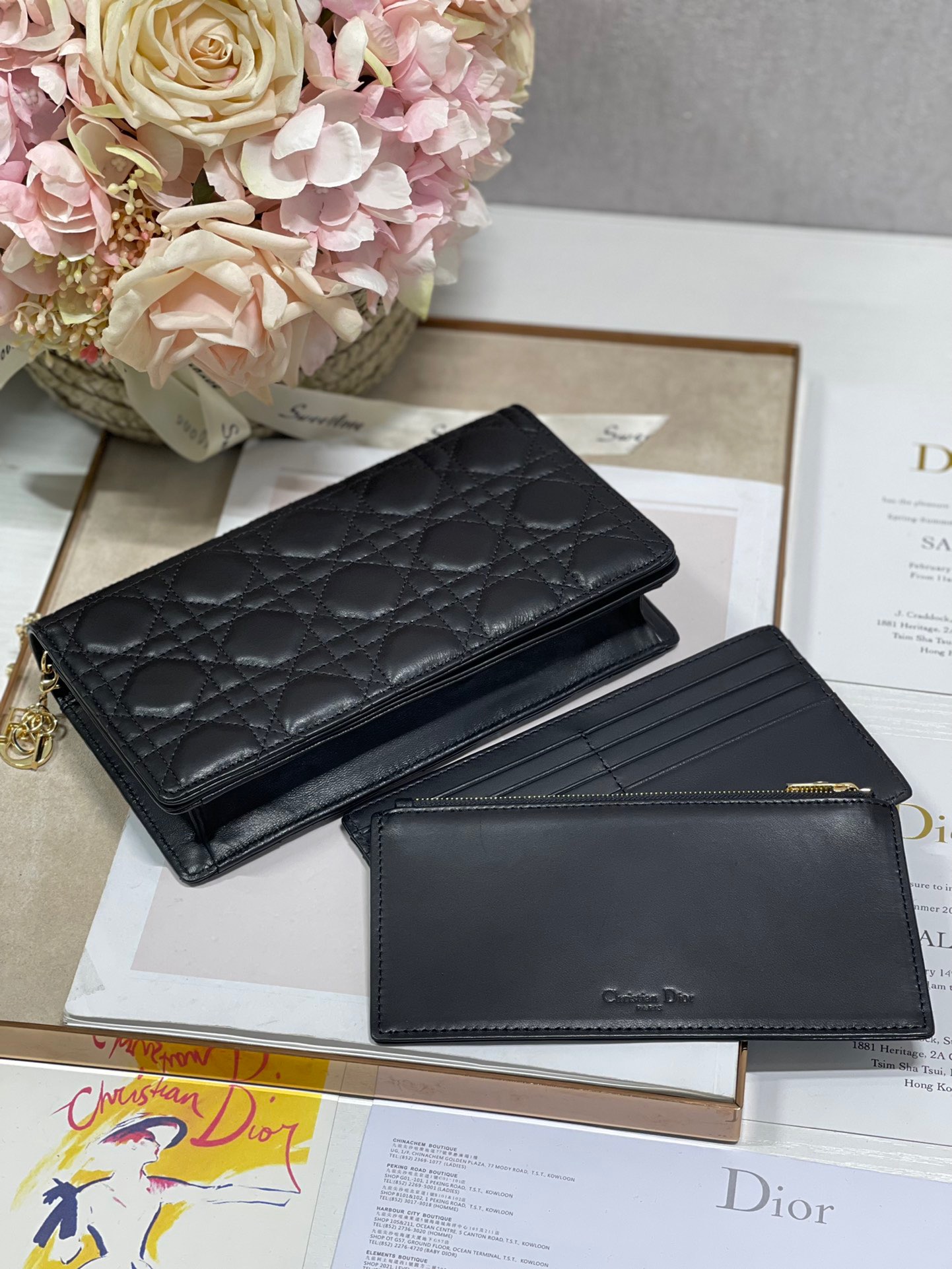 Christian Dior Lady Dior Pouch Black, For Women, Women’s Handbags 8.5in/21.5cm CDSLOI_