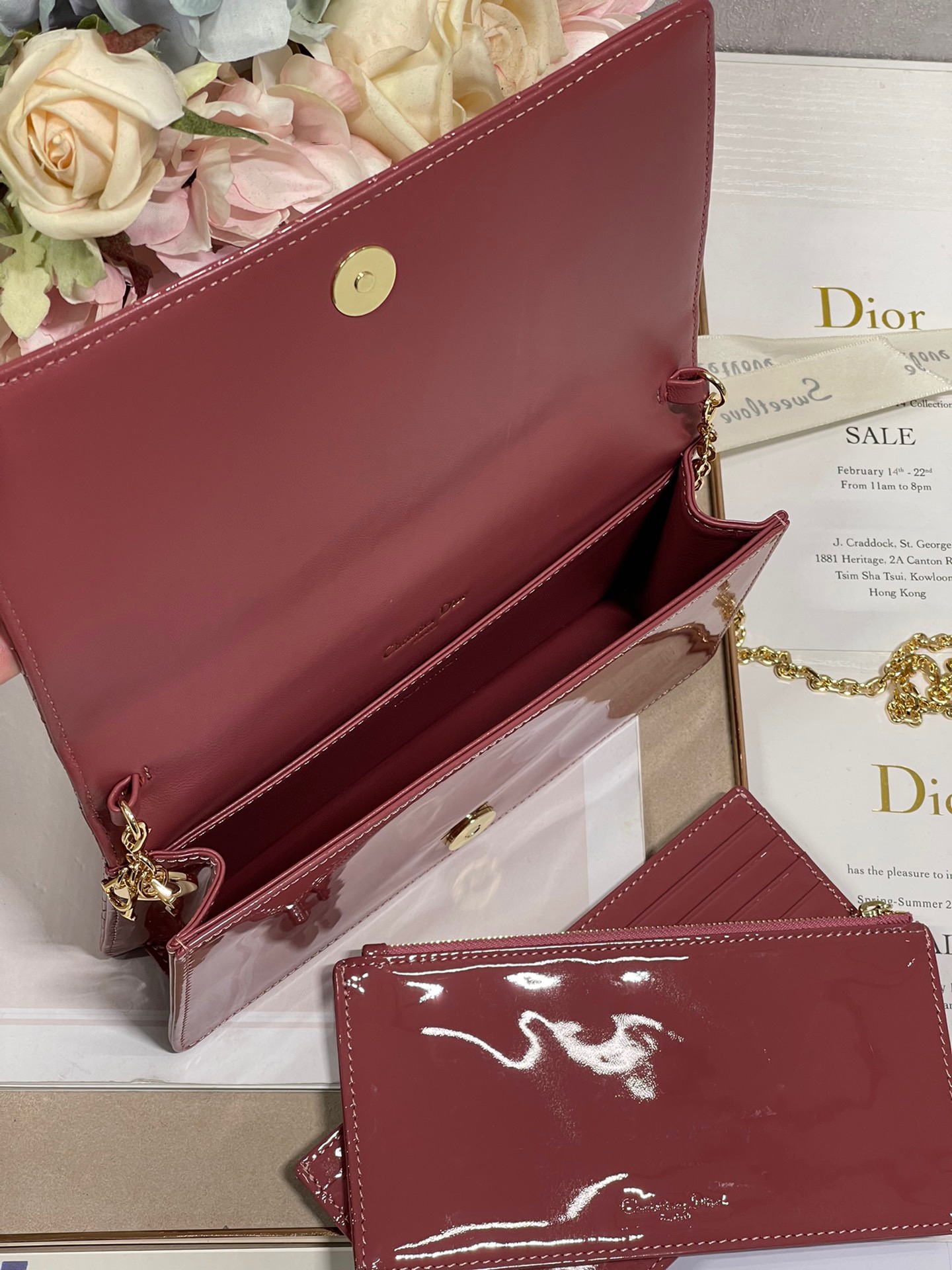 Christian Dior Lady Dior Pouch Crimson, For Women, Women’s Handbags 8.5in/21.5cm CD