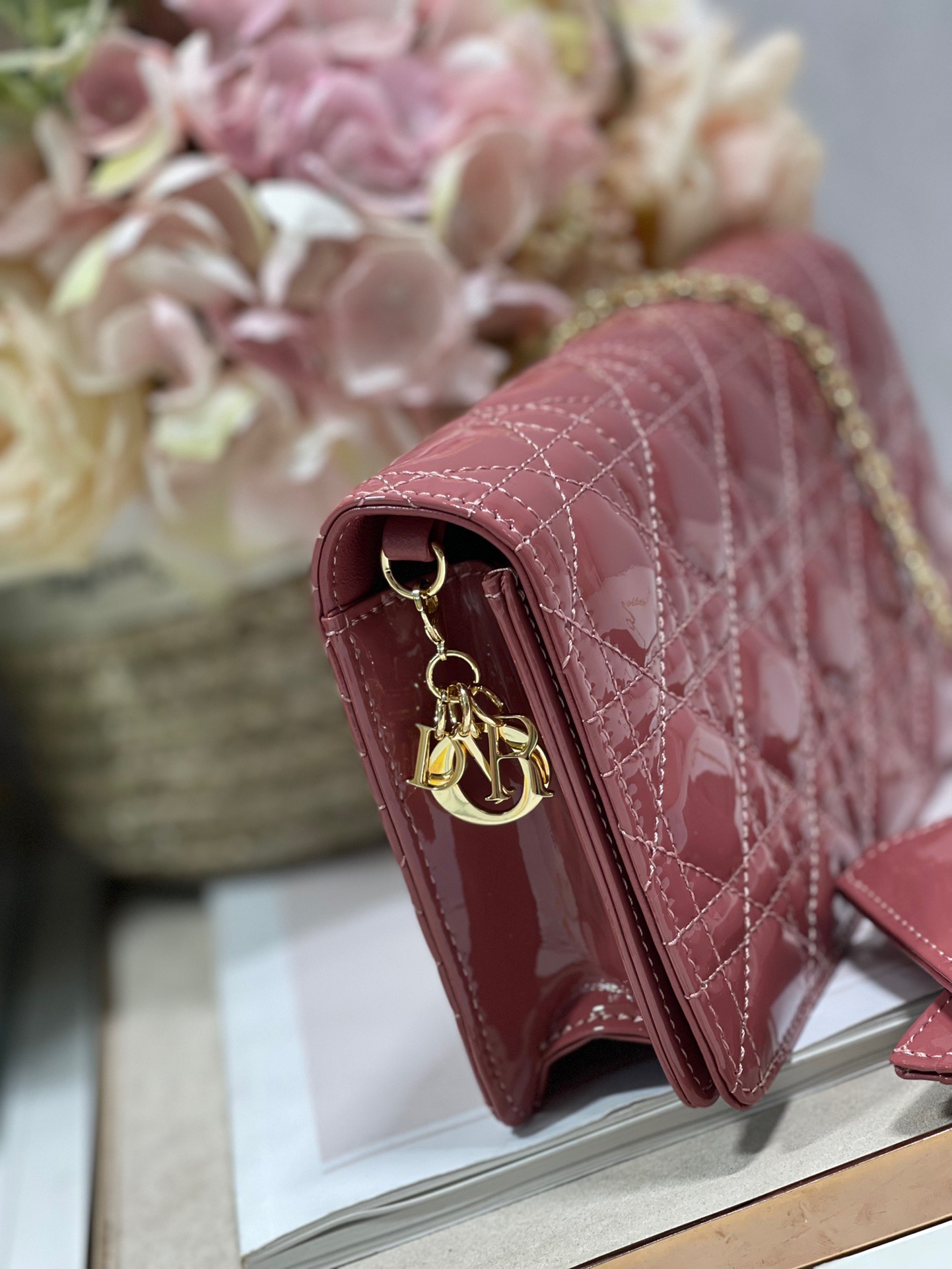 Christian Dior Lady Dior Pouch Crimson, For Women, Women’s Handbags 8.5in/21.5cm CD