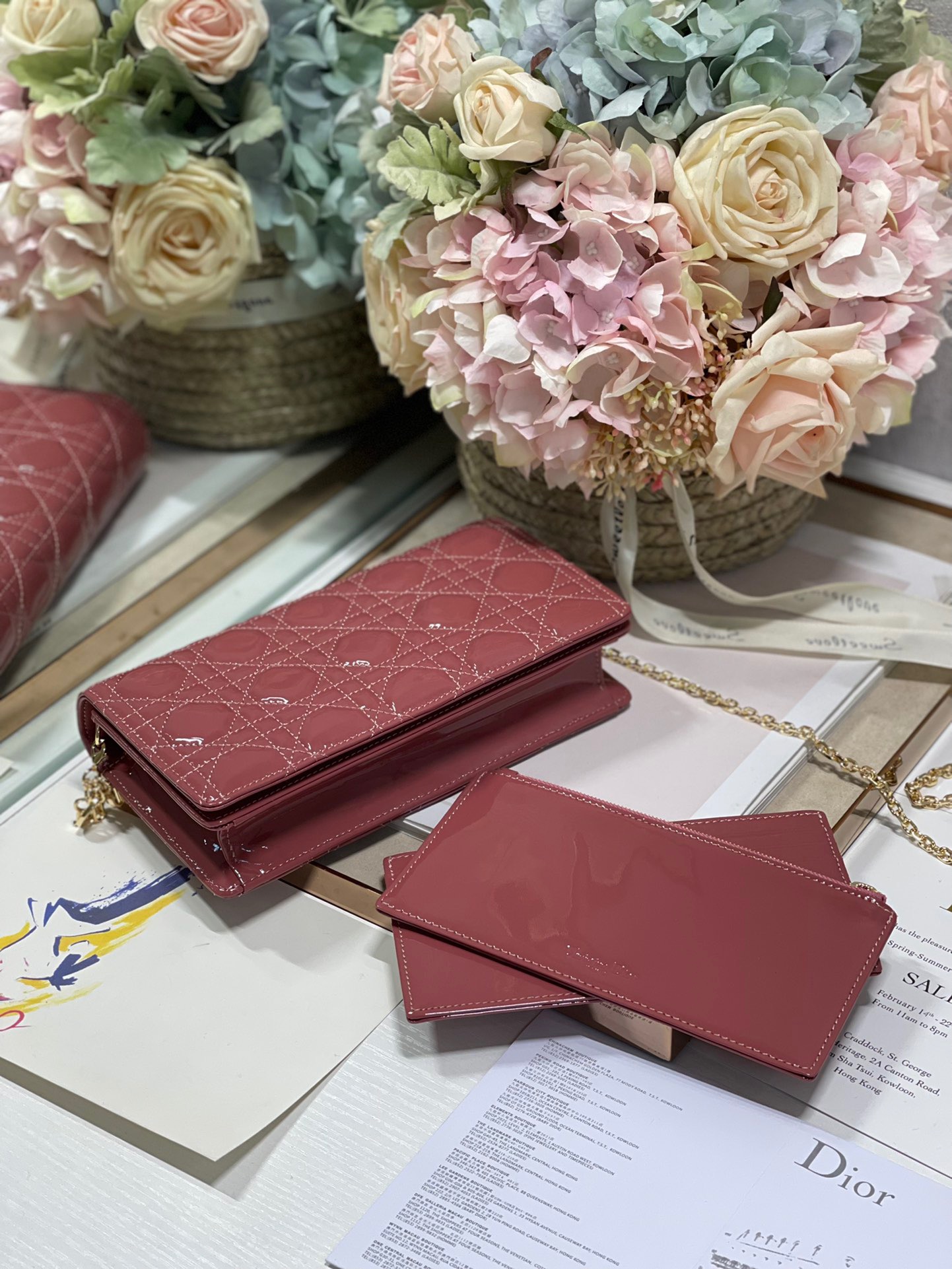 Christian Dior Lady Dior Pouch Crimson, For Women, Women’s Handbags 8.5in/21.5cm CD
