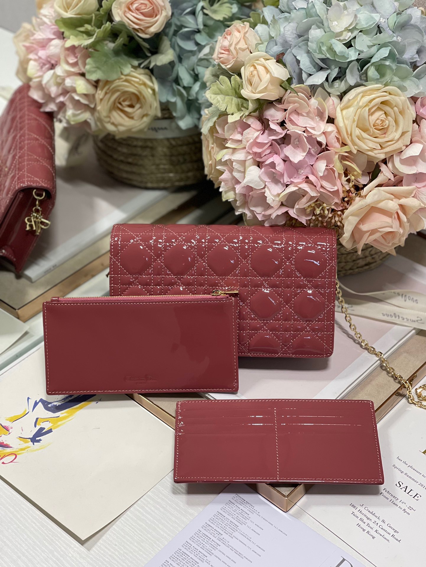 Christian Dior Lady Dior Pouch Crimson, For Women, Women’s Handbags 8.5in/21.5cm CD