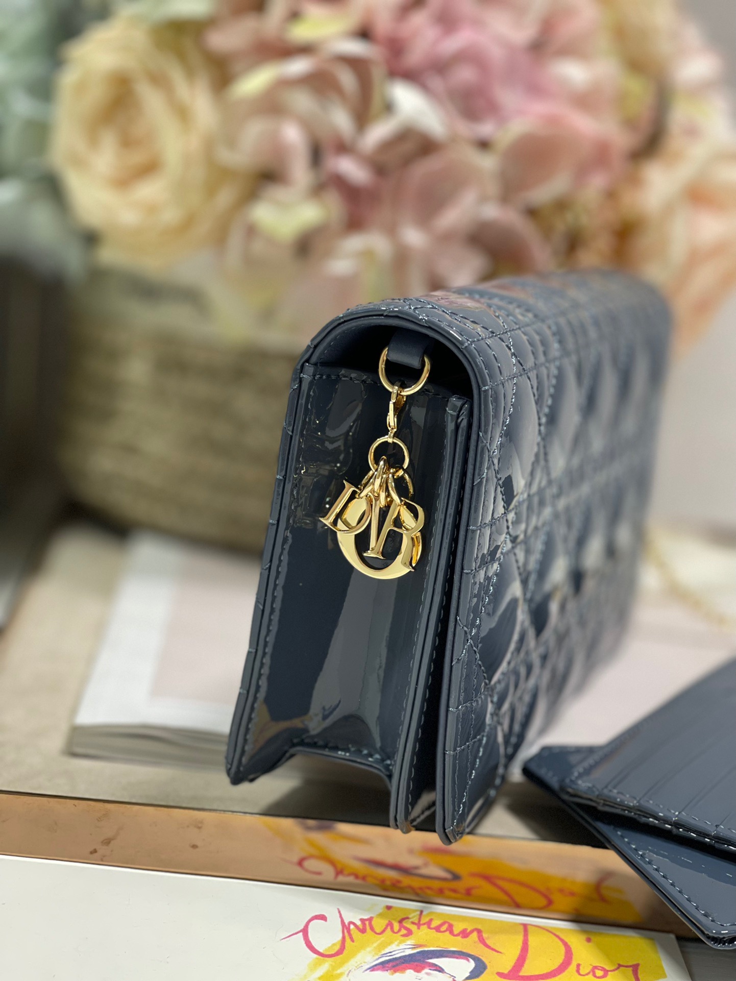 Christian Dior Lady Dior Pouch Midnight Blue, For Women, Women’s Handbags 8.5in/21.5cm CD