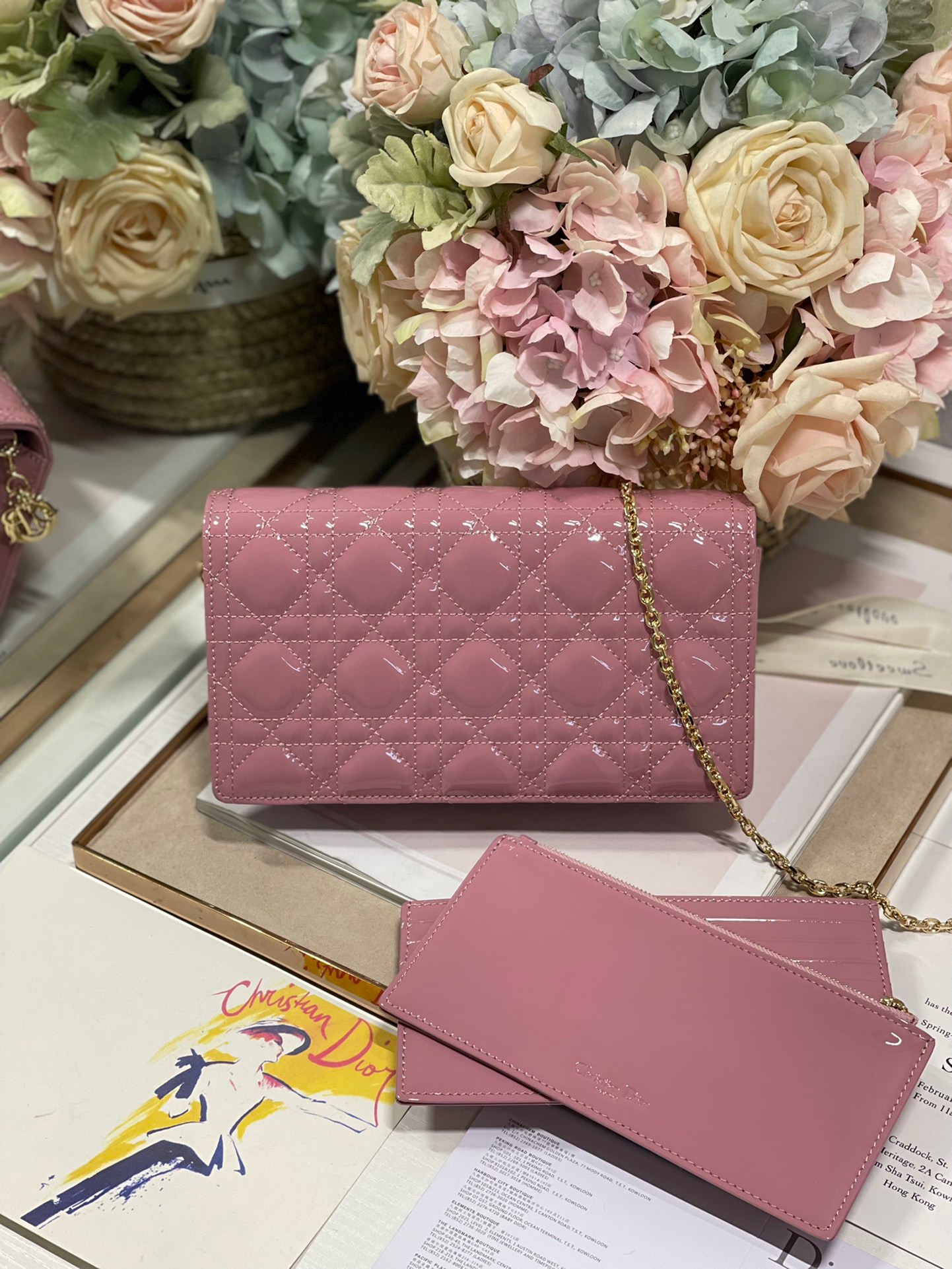 Christian Dior Lady Dior Pouch Pink, For Women, Women’s Handbags 8.5in/21.5cm CD