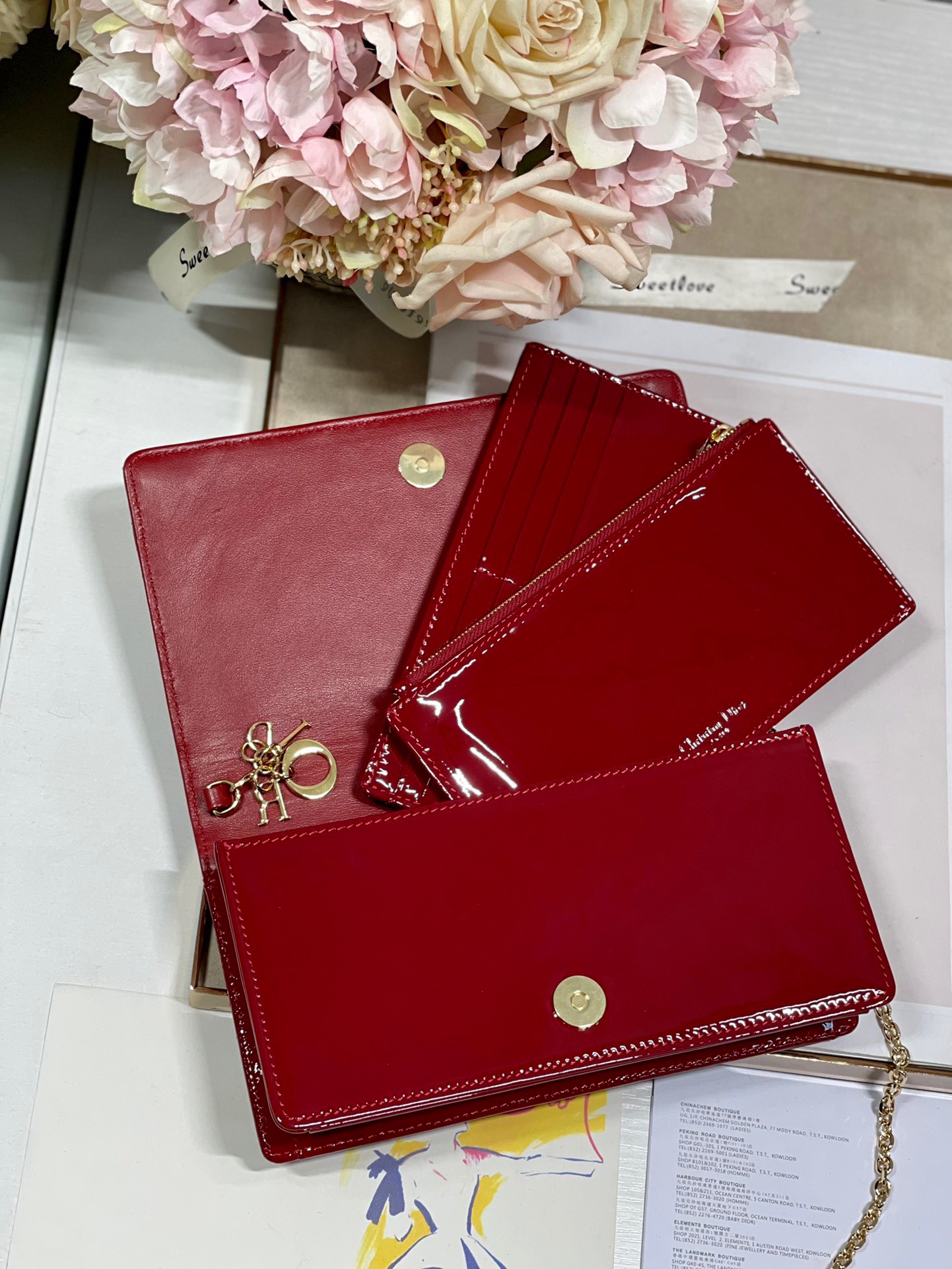 Christian Dior Lady Dior Pouch Red, For Women, Women’s Handbags 8.5in/21.5cm CDOVRB_