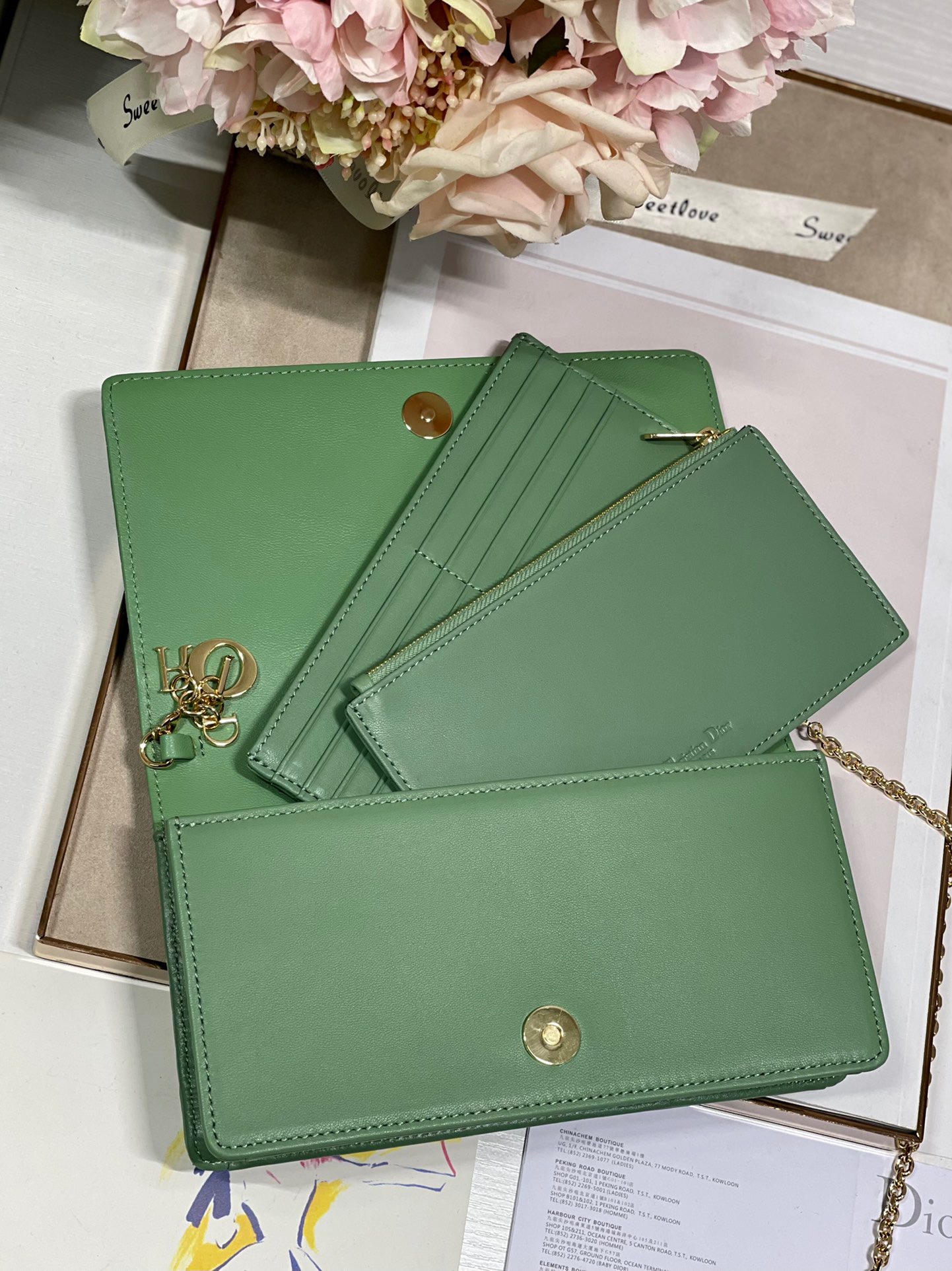 Christian Dior Lady Dior Pouch Turquoise, For Women, Women’s Handbags 8.5in/21.5cm CD