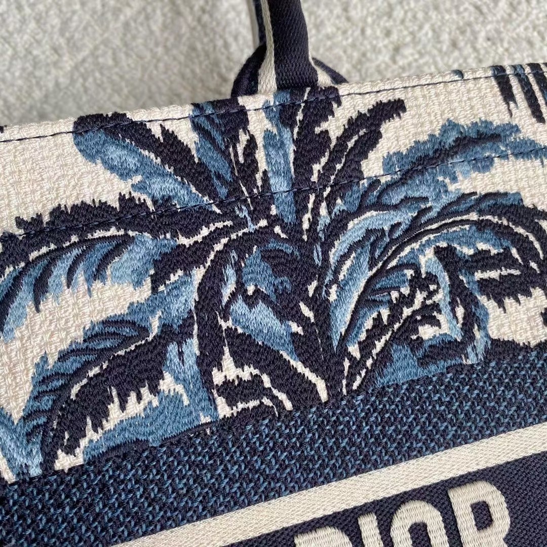 Christian Dior Large Blue Multicolor Dior Book Tote Canvas For Women 42cm/16.5in CD