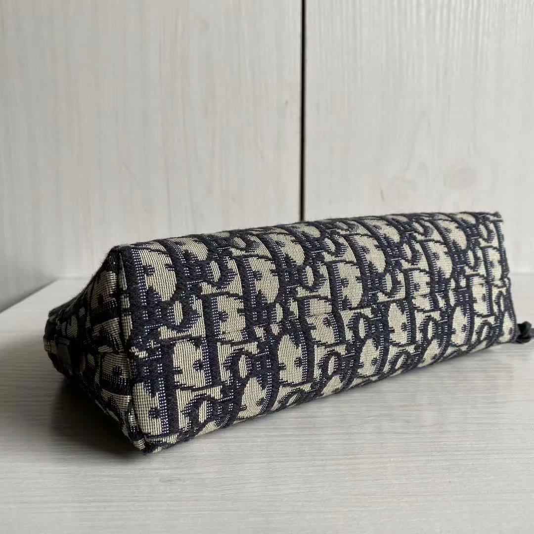 Christian Dior Large Christian Dior Oblique Beauty Bag Black For Women 9in/23cm CD