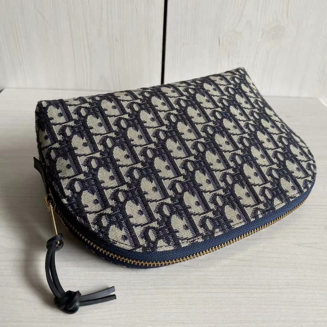 Christian Dior Large Christian Dior Oblique Beauty Bag Black For Women 9in/23cm CD