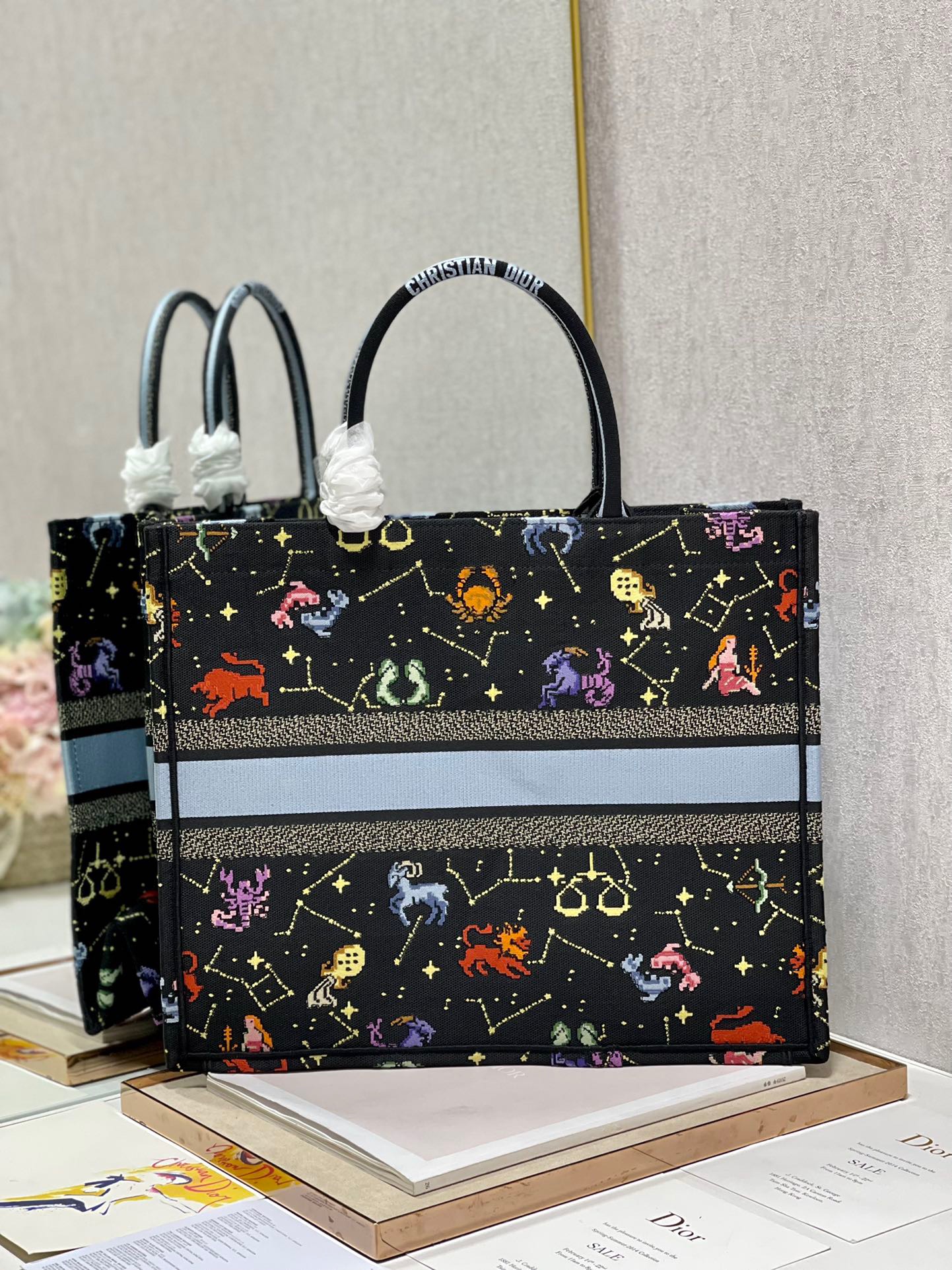 Christian Dior Large Dior Book Tote Black, For Women, Women’s Handbags 16.5in/42cm CD